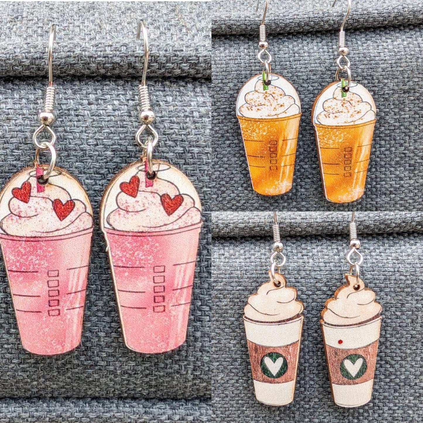 Pendientes adorables con forma de bebida de café