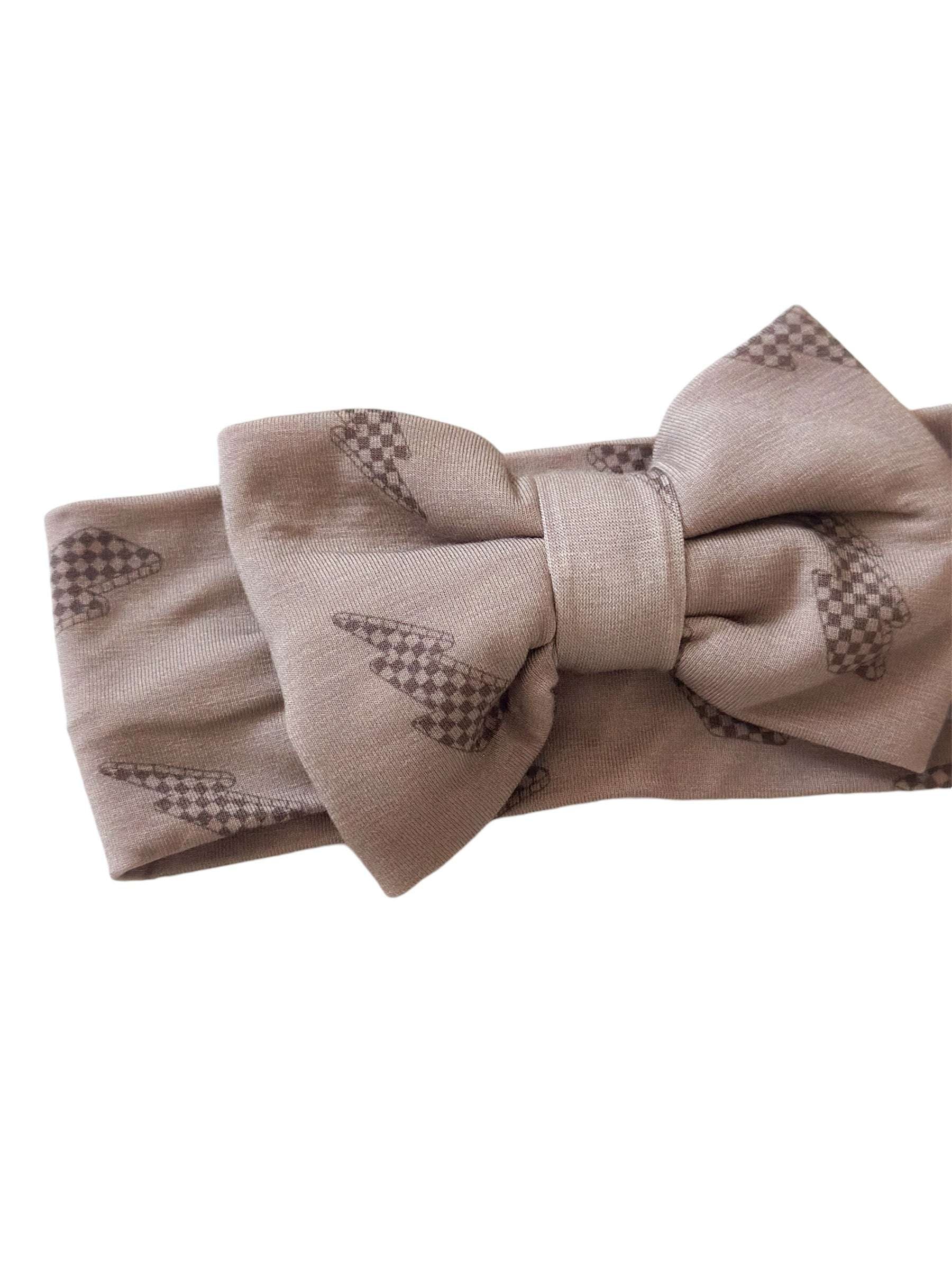 Headband Bow - Checkered Lightning Bolt - Annie Bean