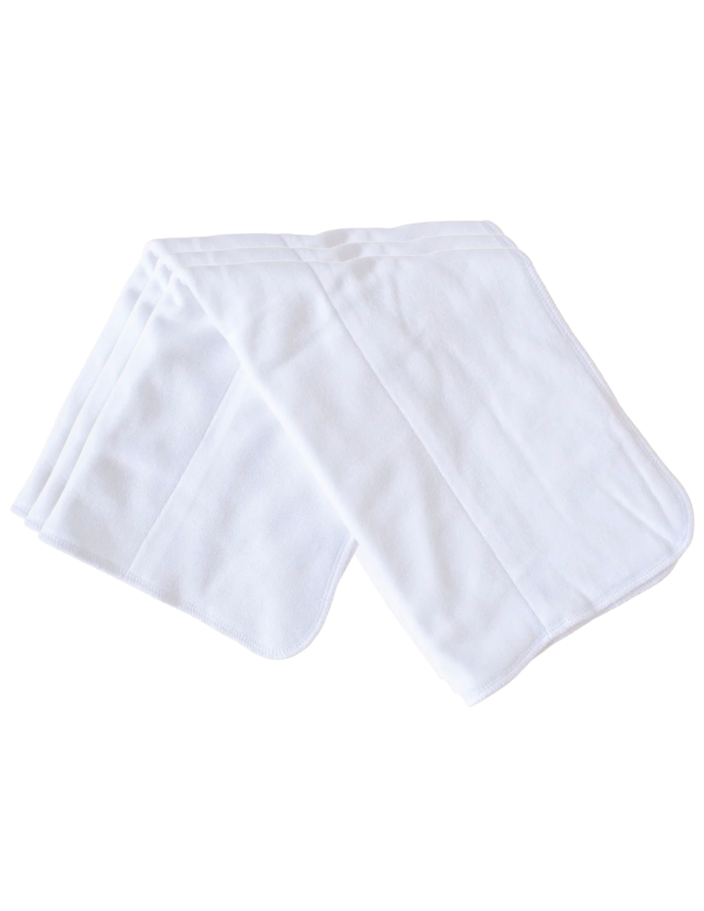 Tri-Fold Burp Cloths Set of 3 - One Size / White - ARB Blanks