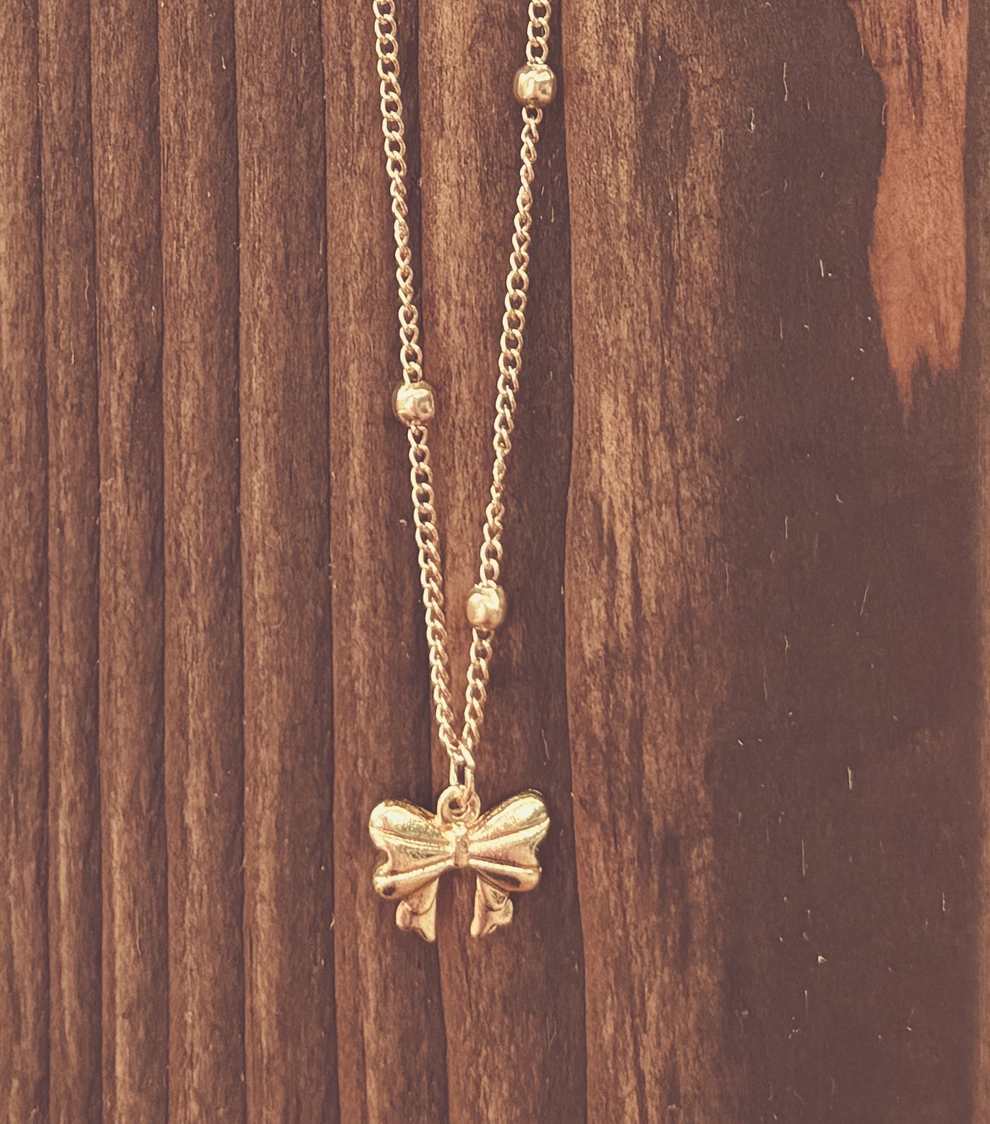 Adorable Gold Bow Necklace