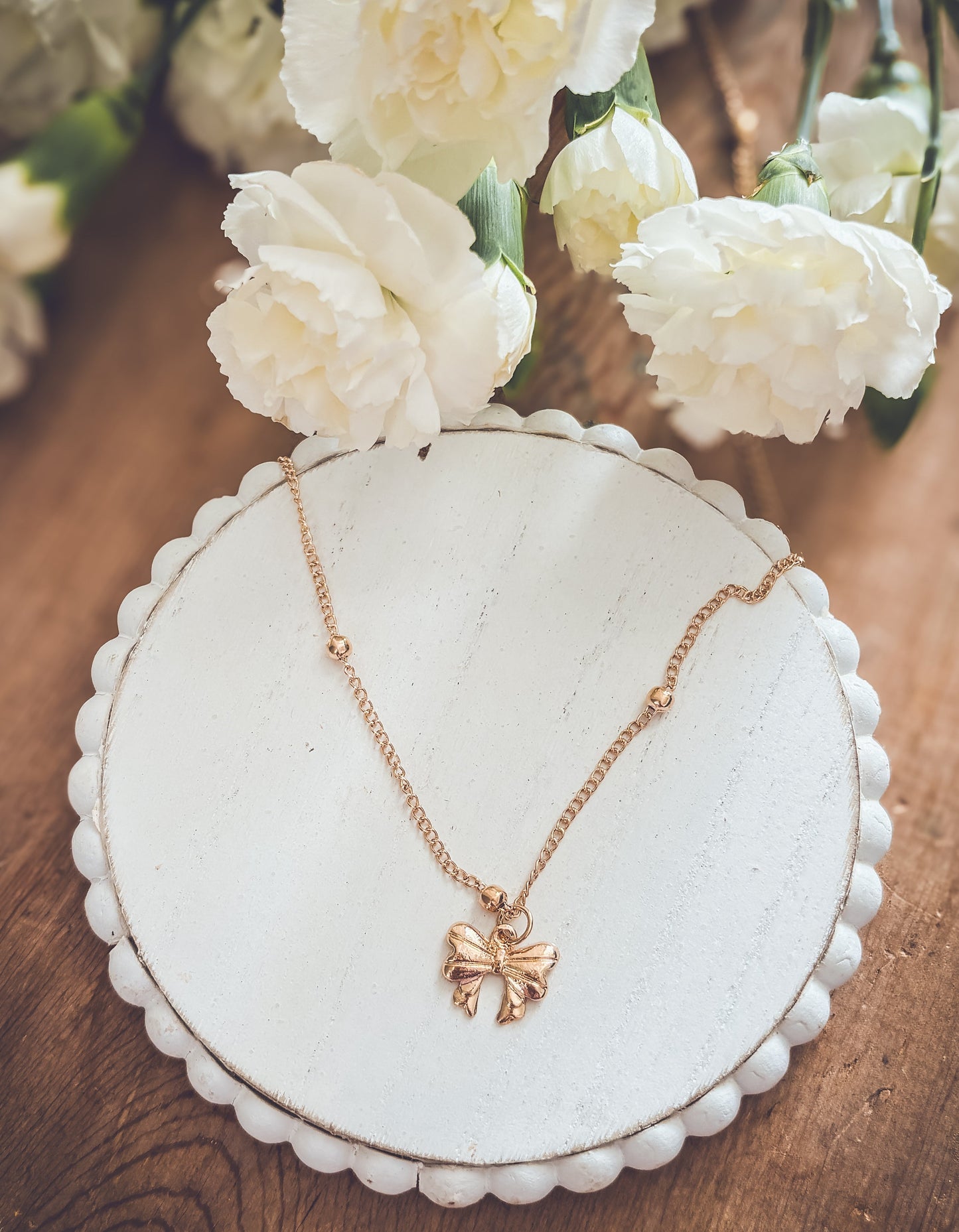 Adorable Gold Bow Necklace