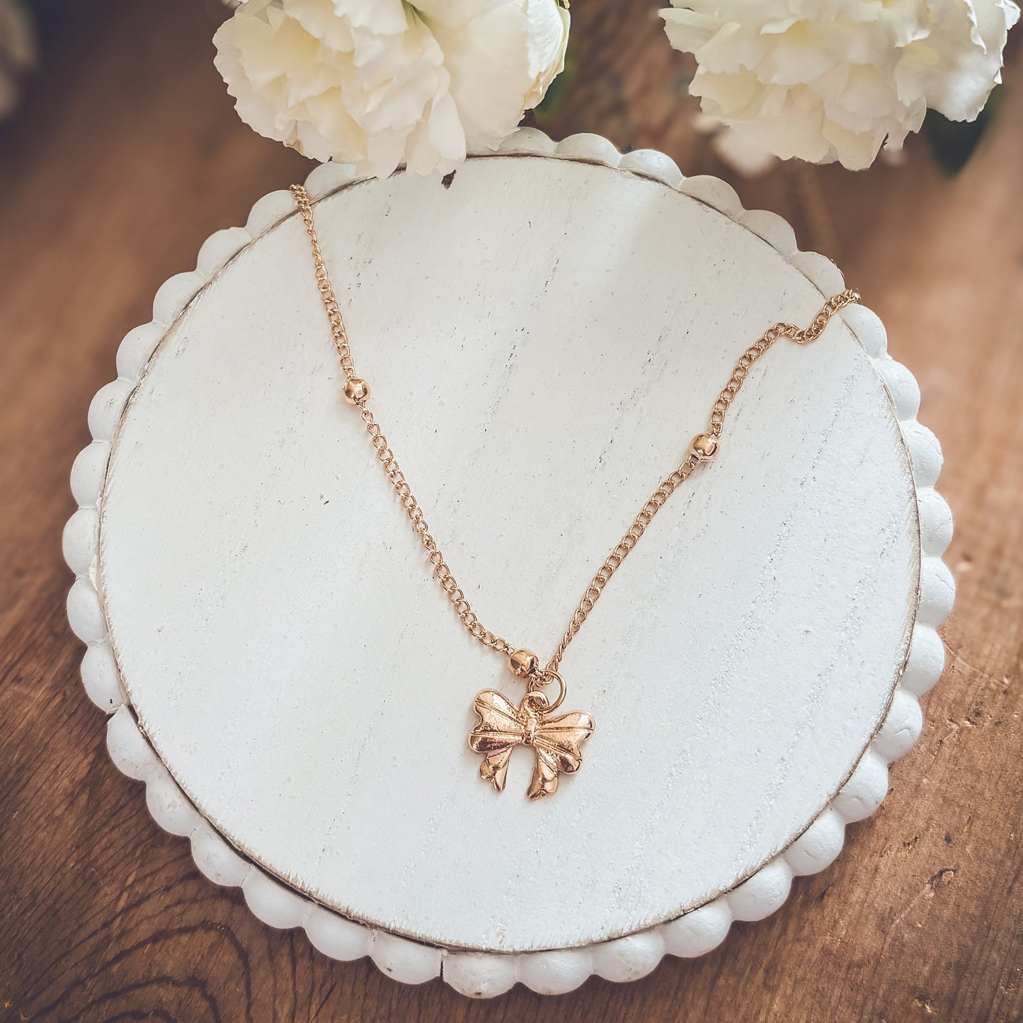 Adorable Gold Bow Necklace