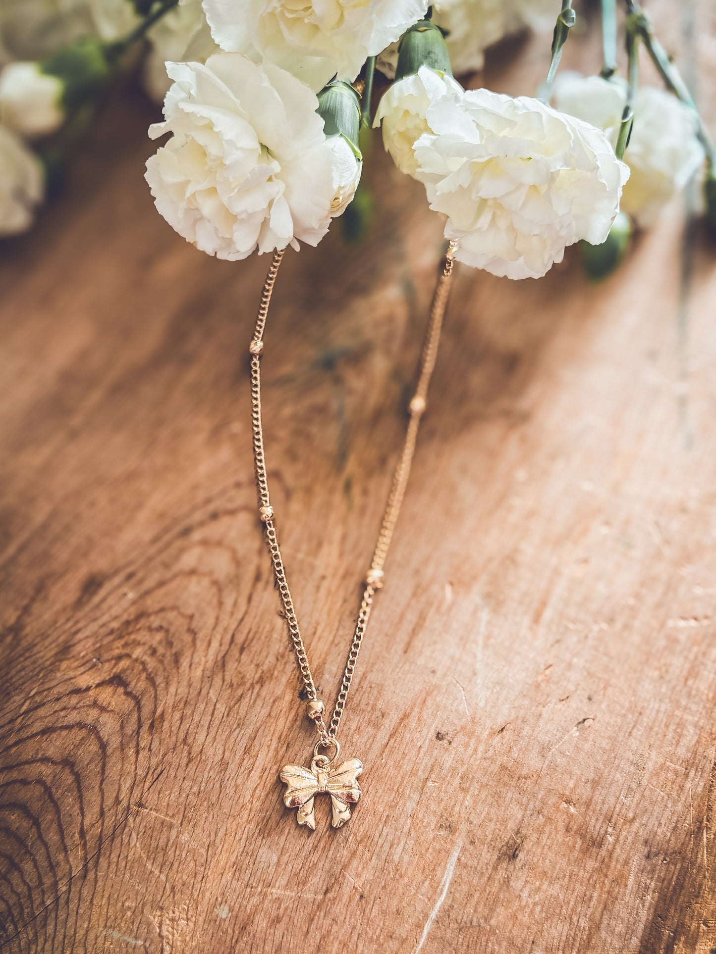 Adorable Gold Bow Necklace