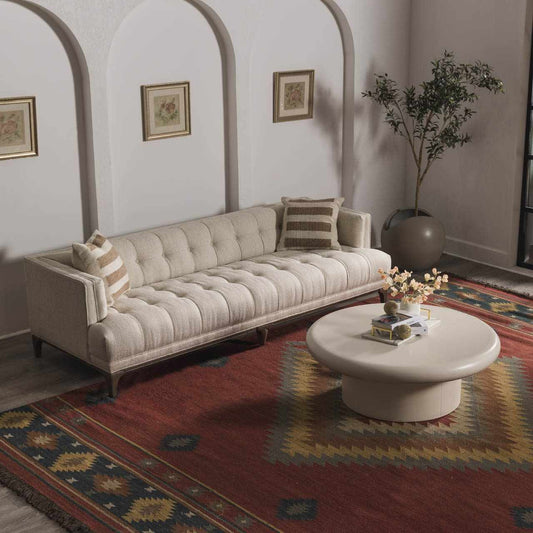 Red Navy Blue Traditional Wool Area Rug - Boutique Rugs