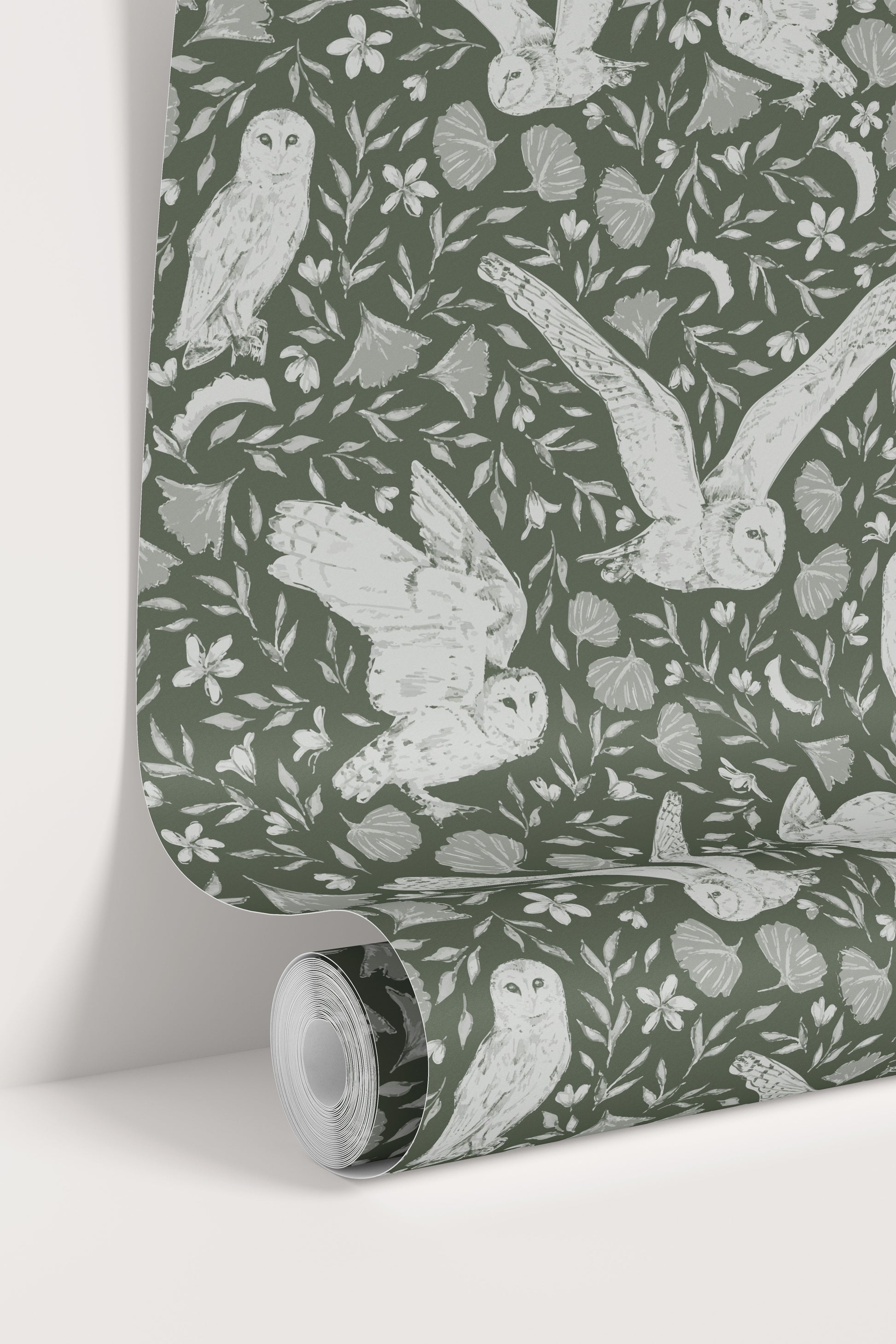 Artemis Owls Wallpaper by Melissa Johnson Design - Loomwell Home Goods