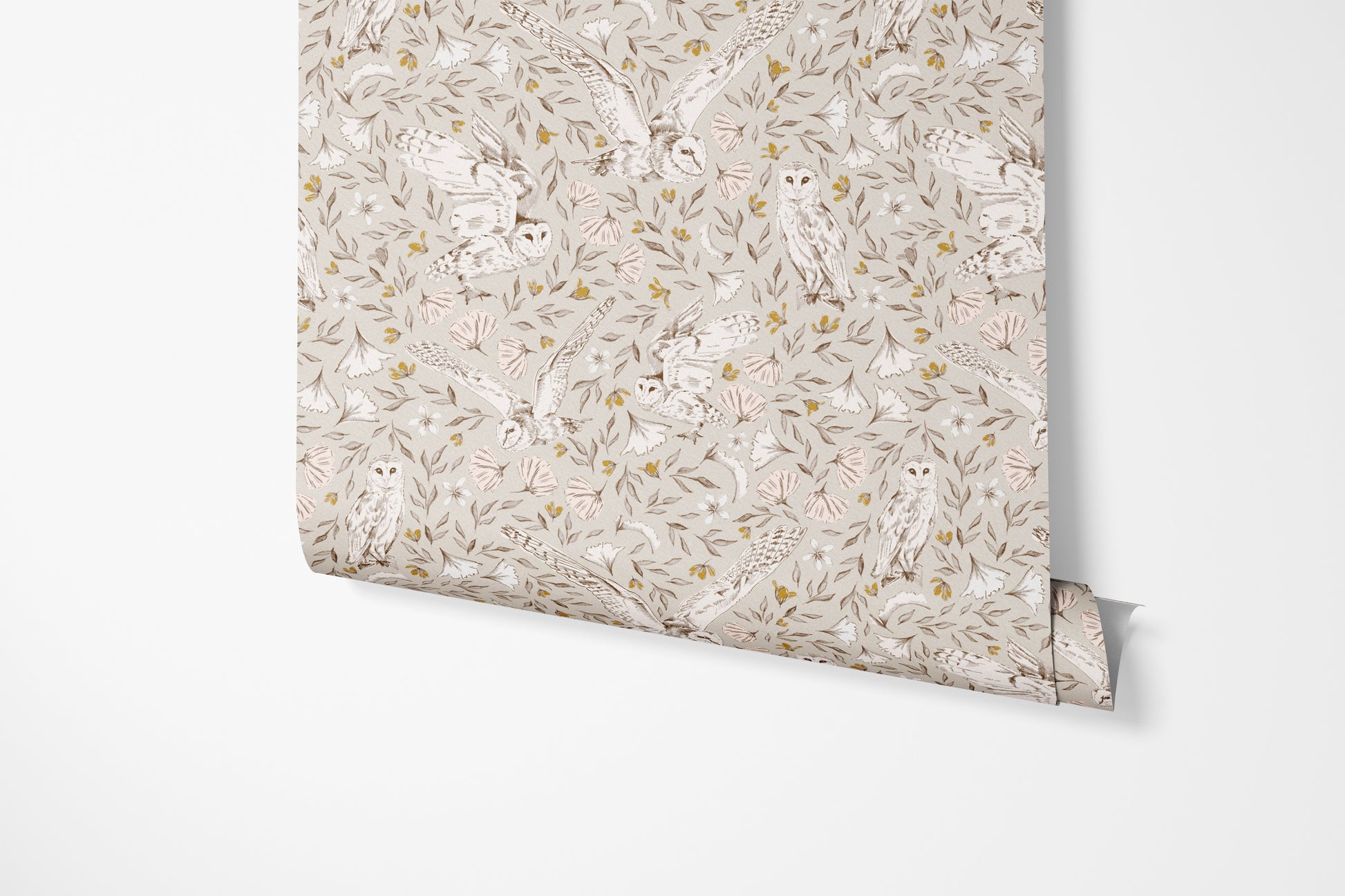 Artemis Owls Wallpaper by Melissa Johnson Design - Loomwell Home Goods