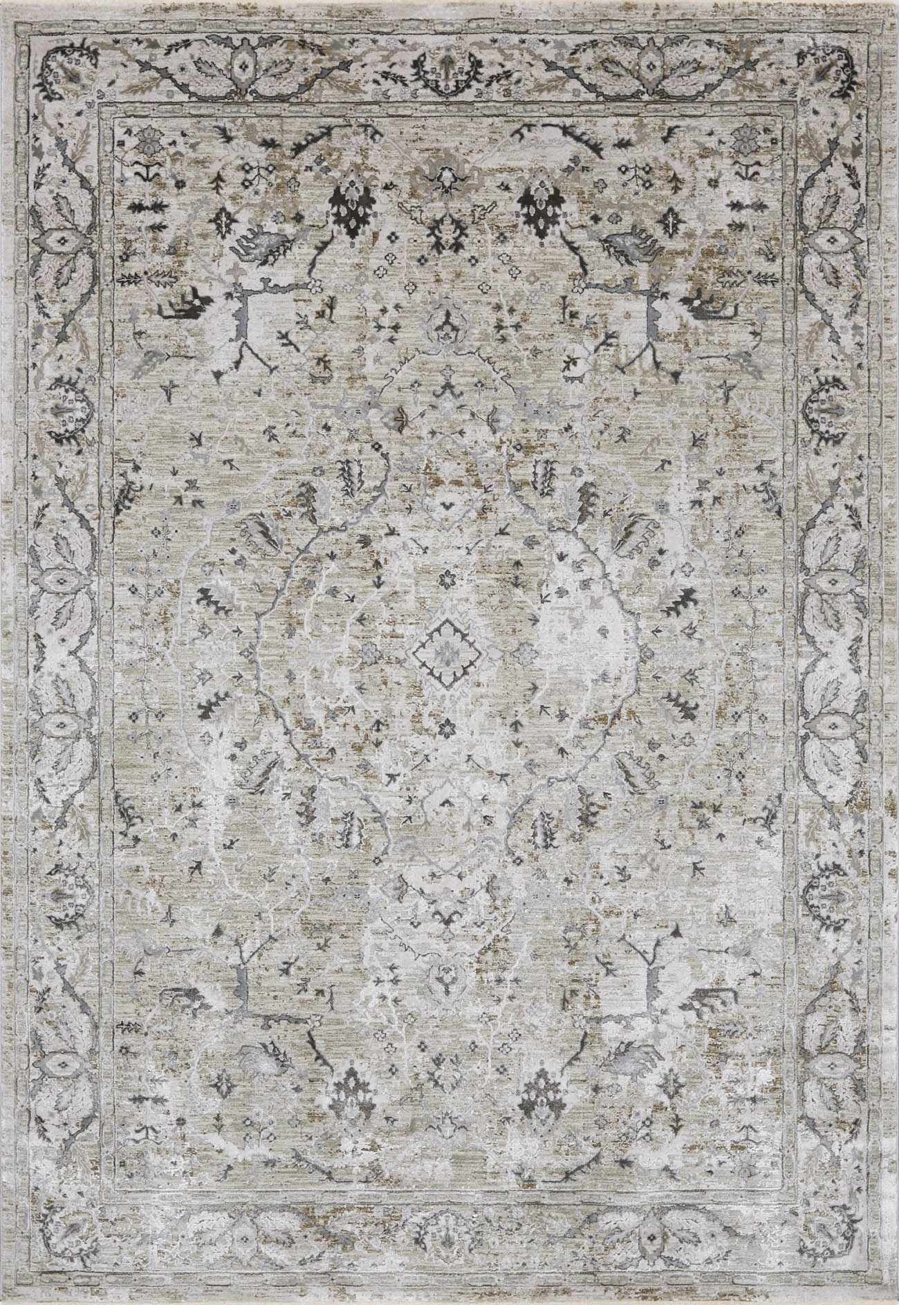 Gray Pink Traditional Wool Area Rug - Boutique Rugs