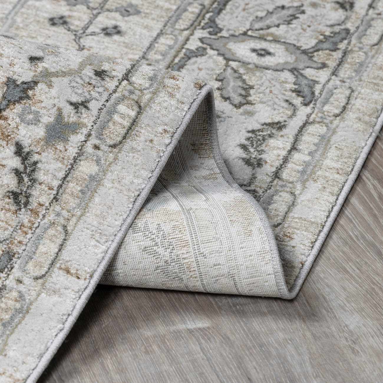 Gray Pink Traditional Wool Area Rug - Boutique Rugs