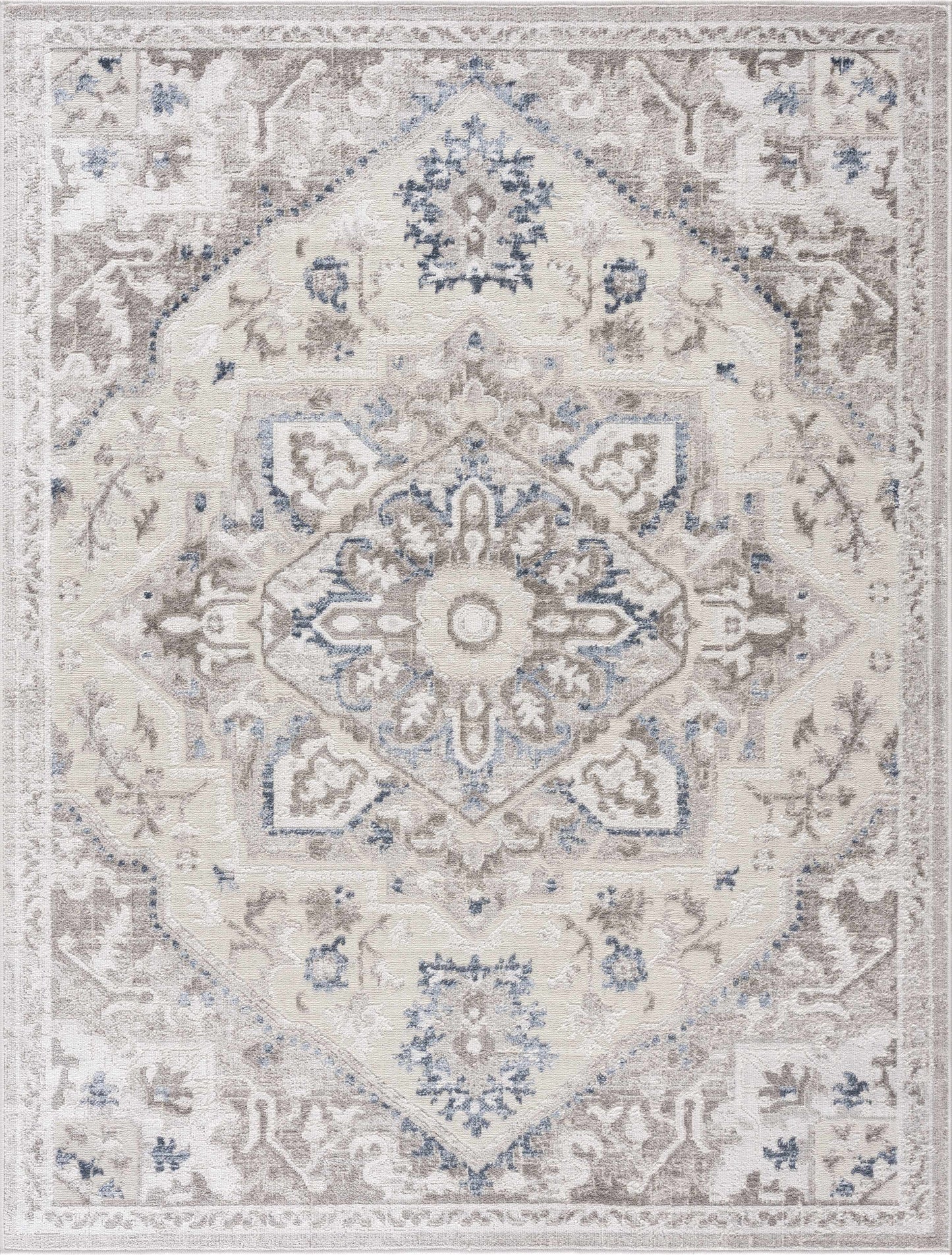 Bakir Blue Hues Gray Medallion Area Rug - Limited Edition - Boutique Rugs