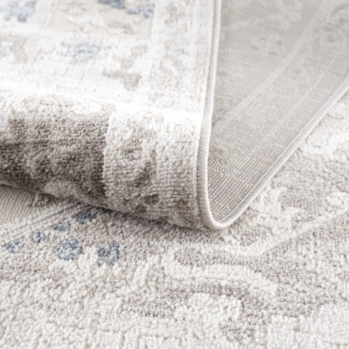 Bakir Blue Hues Gray Medallion Area Rug - Limited Edition - Boutique Rugs