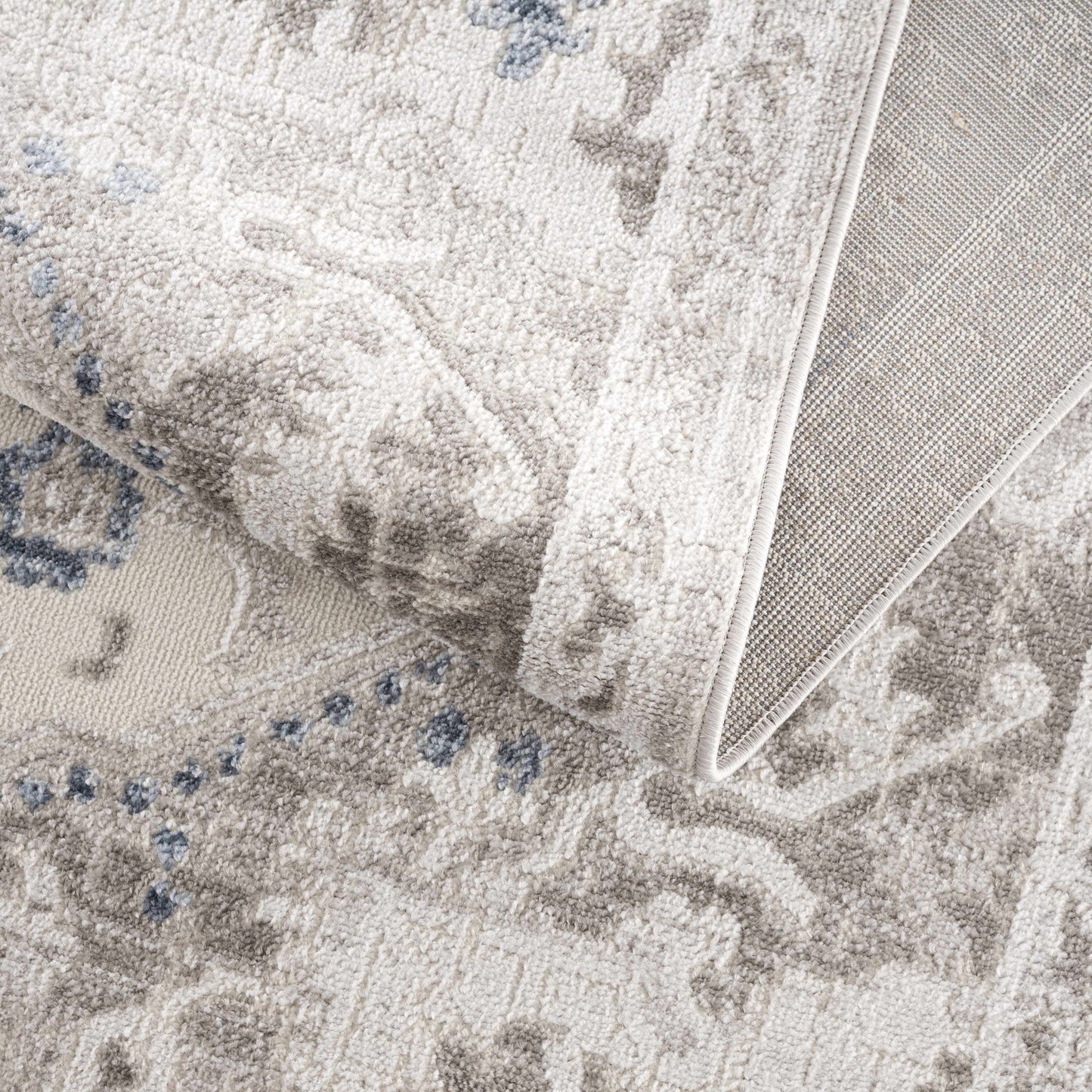 Bakir Blue Hues Gray Medallion Area Rug - Limited Edition - Boutique Rugs