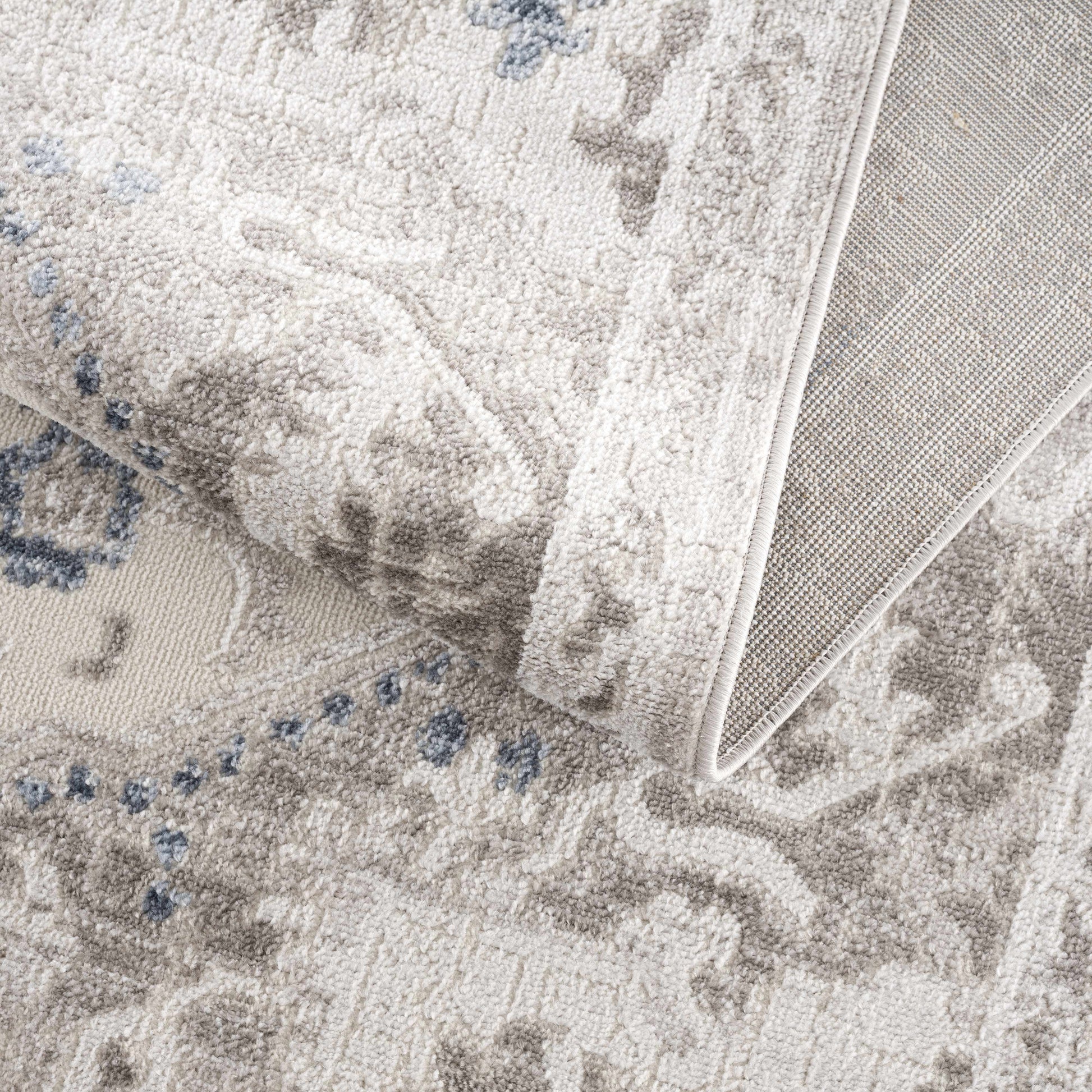 Bakir Blue Hues Gray Medallion Area Rug - Limited Edition - Boutique Rugs