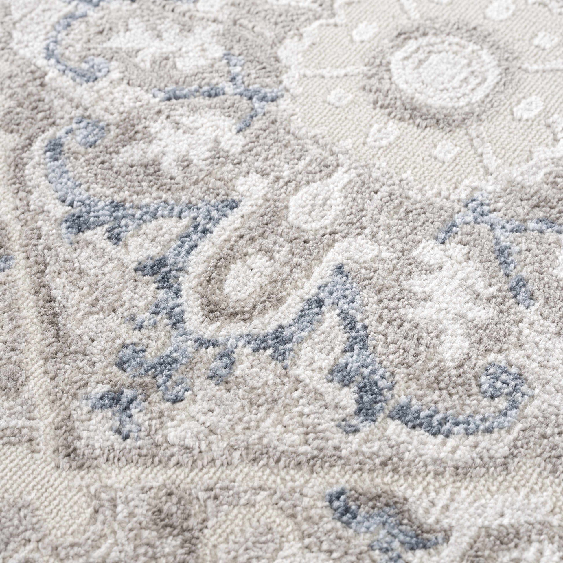 Bakir Blue Hues Gray Medallion Area Rug - Limited Edition - Boutique Rugs