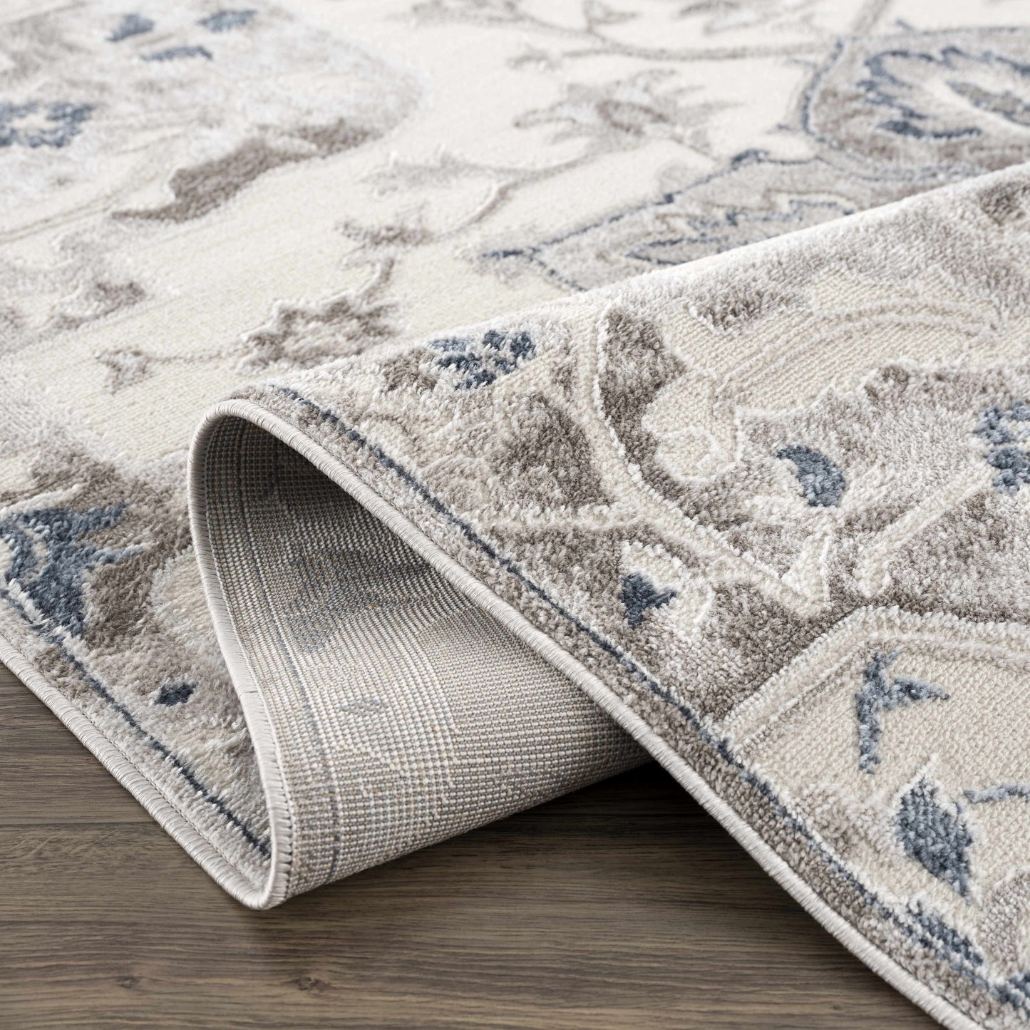 Calum Blue Floral Thick Area Rug - Limited Edition - Boutique Rugs