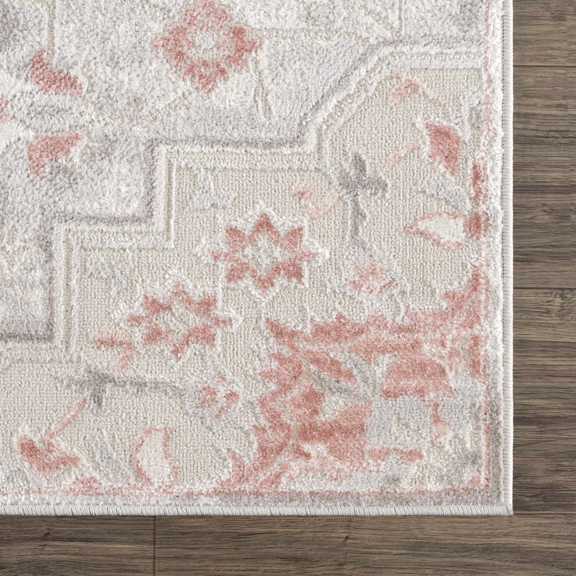 Calum Pink Floral Thick Area Rug - Clearance - Boutique Rugs