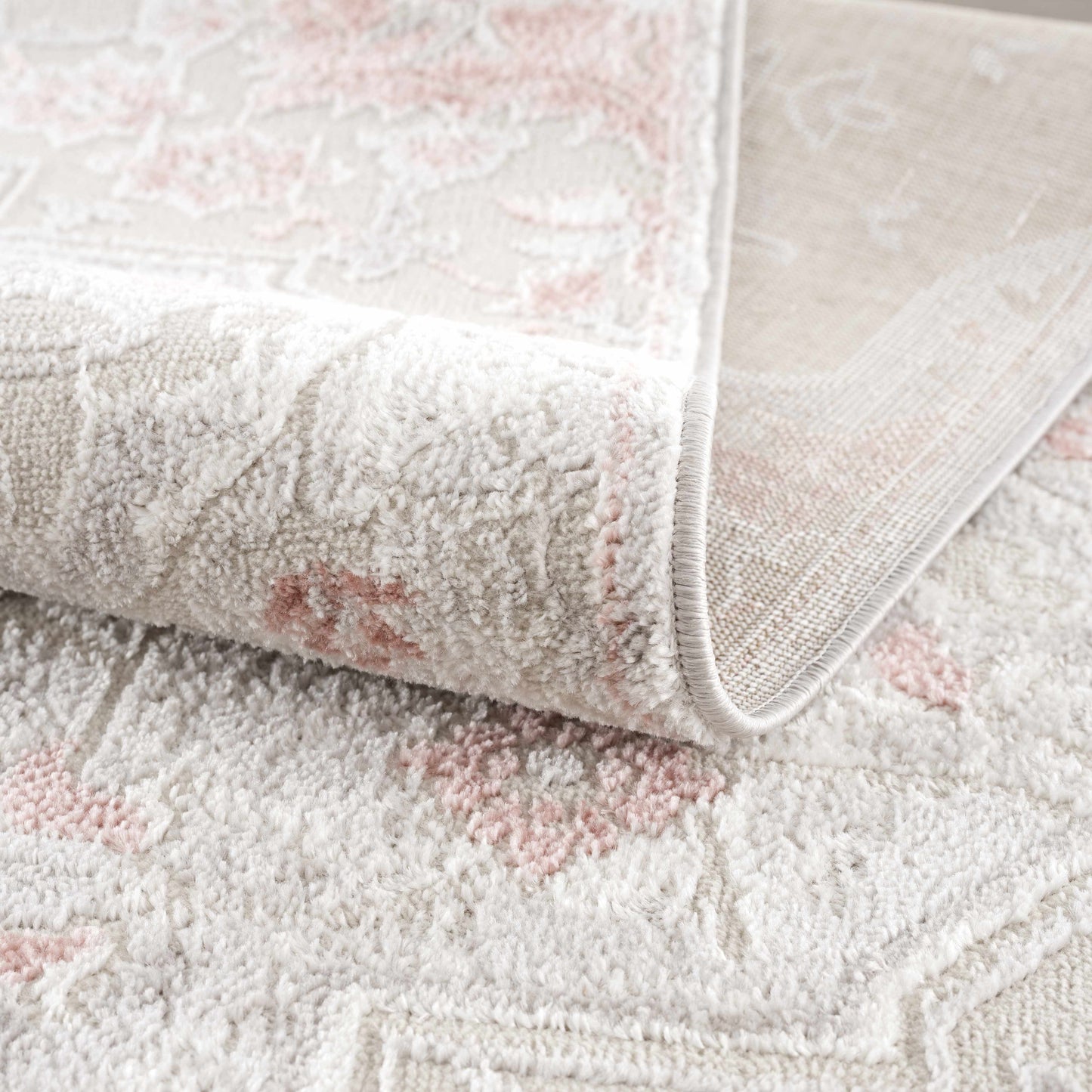 Calum Pink Floral Thick Area Rug - Clearance - Boutique Rugs