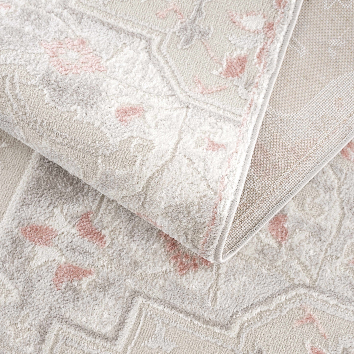 Calum Pink Floral Thick Area Rug - Clearance - Boutique Rugs