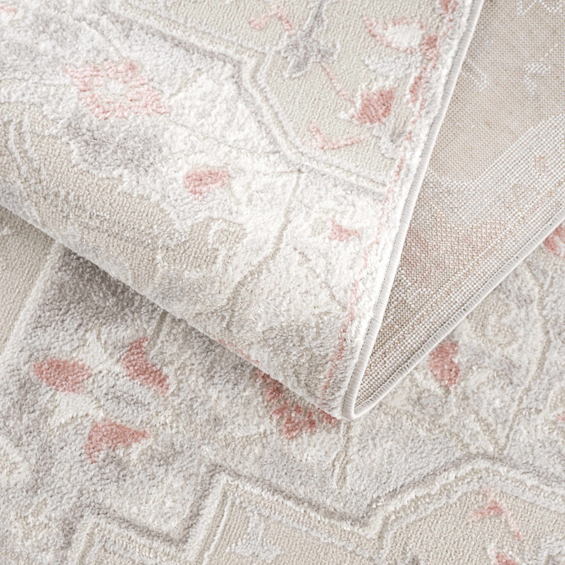 Calum Pink Floral Thick Area Rug - Clearance - Boutique Rugs