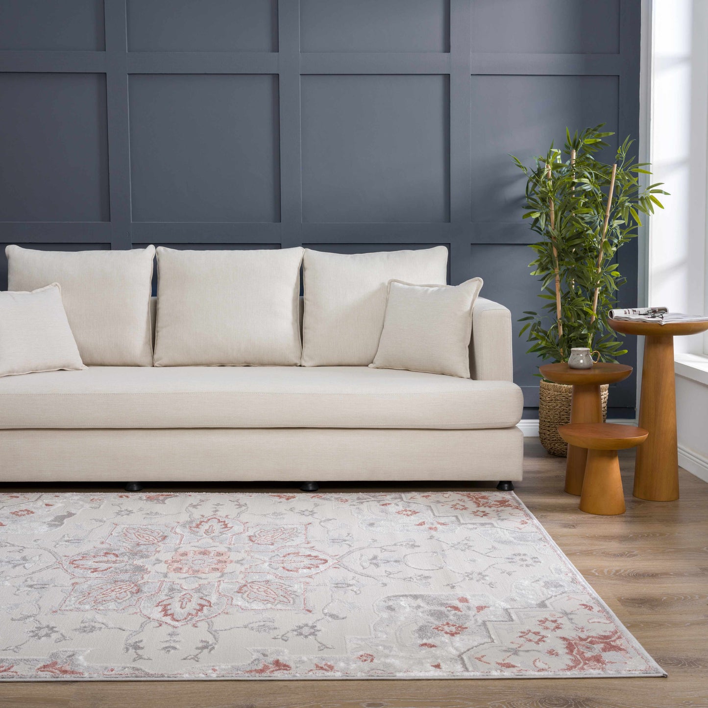 Calum Pink Floral Thick Area Rug - Clearance - Boutique Rugs