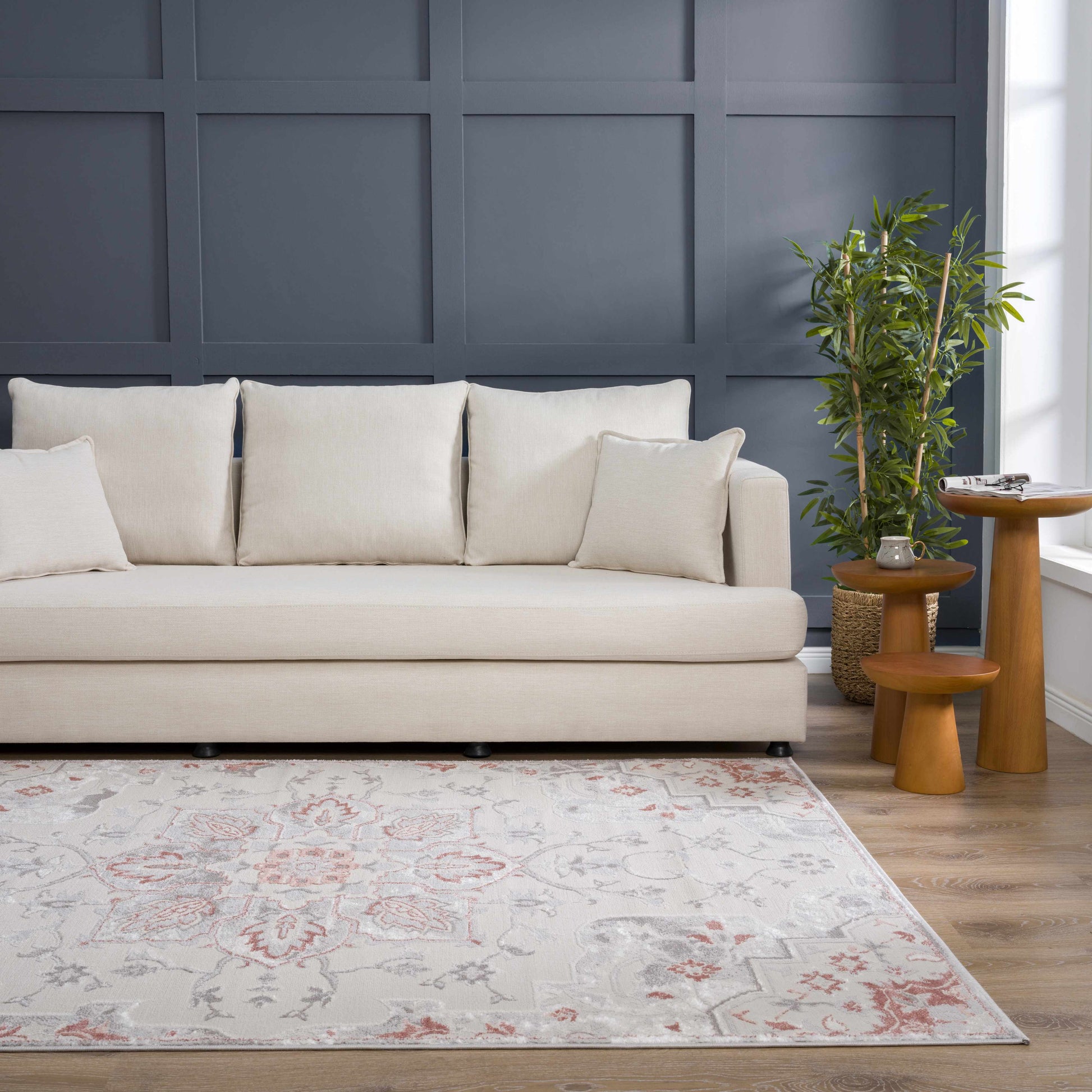 Calum Pink Floral Thick Area Rug - Clearance - Boutique Rugs