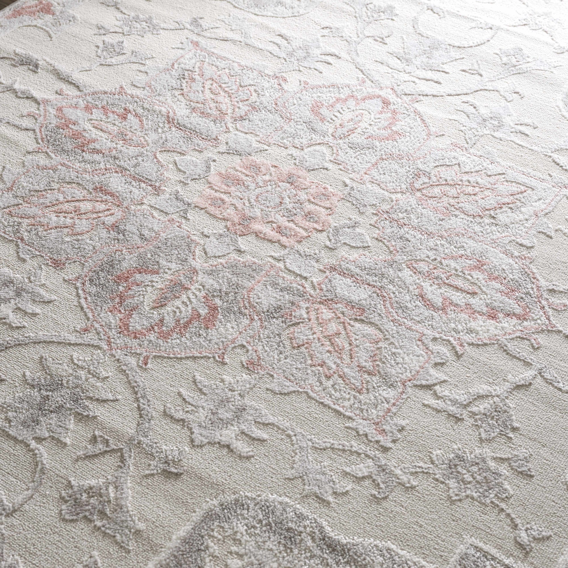 Calum Pink Floral Thick Area Rug - Clearance - Boutique Rugs