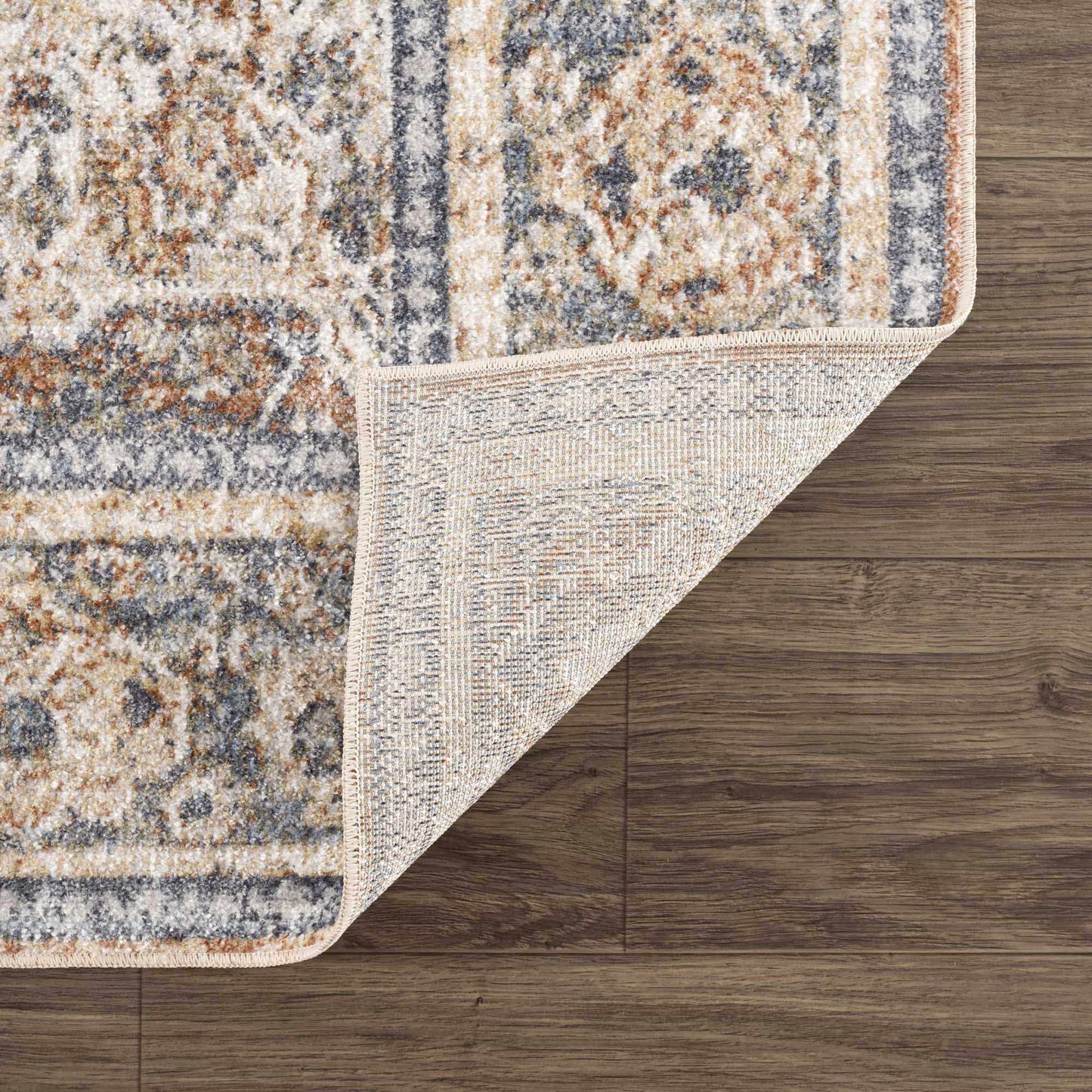 Arias Beige Blue Washable Area Rug - Boutique Rugs