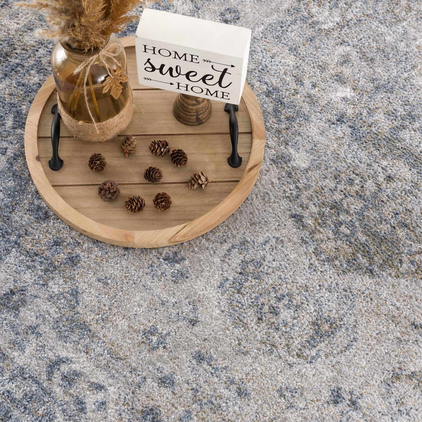 Gael Blue Washable Area Rug - Boutique Rugs