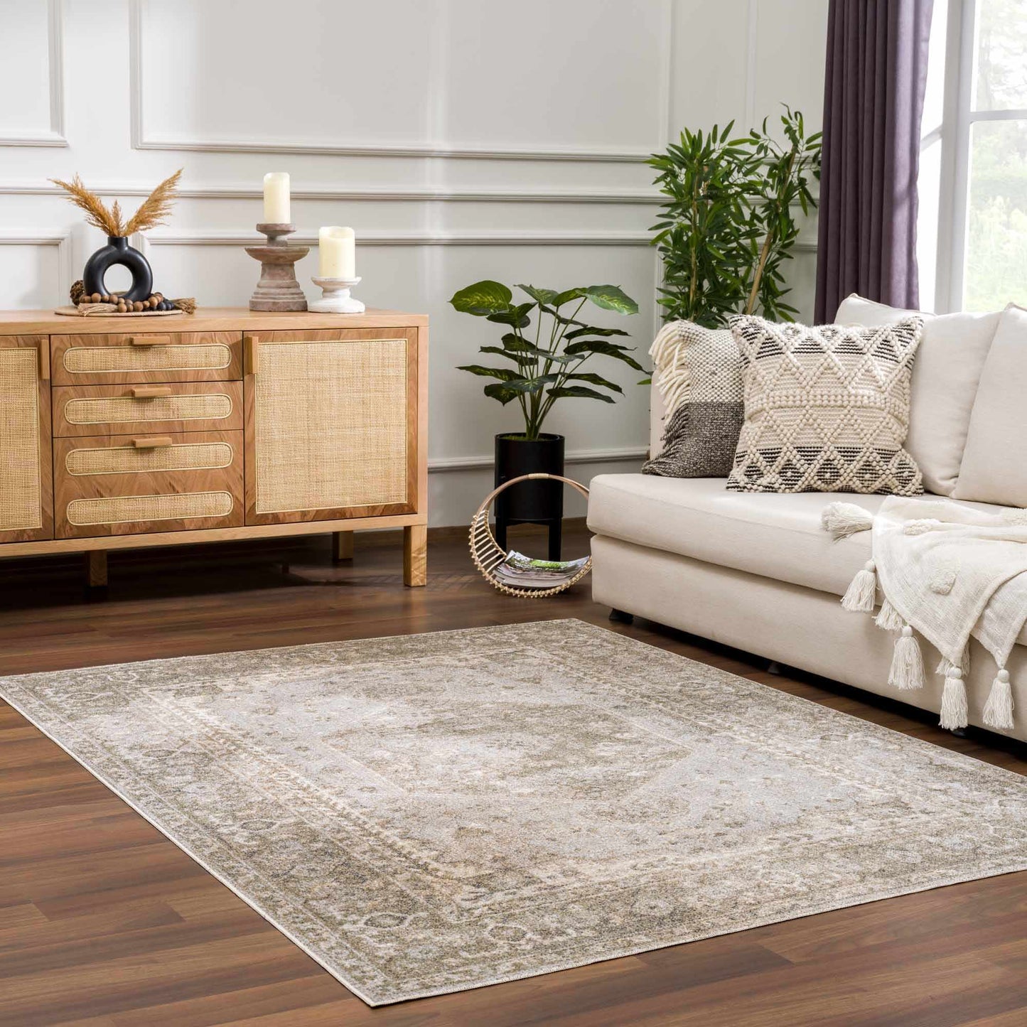 Gael Cream Washable Area Rug - Boutique Rugs