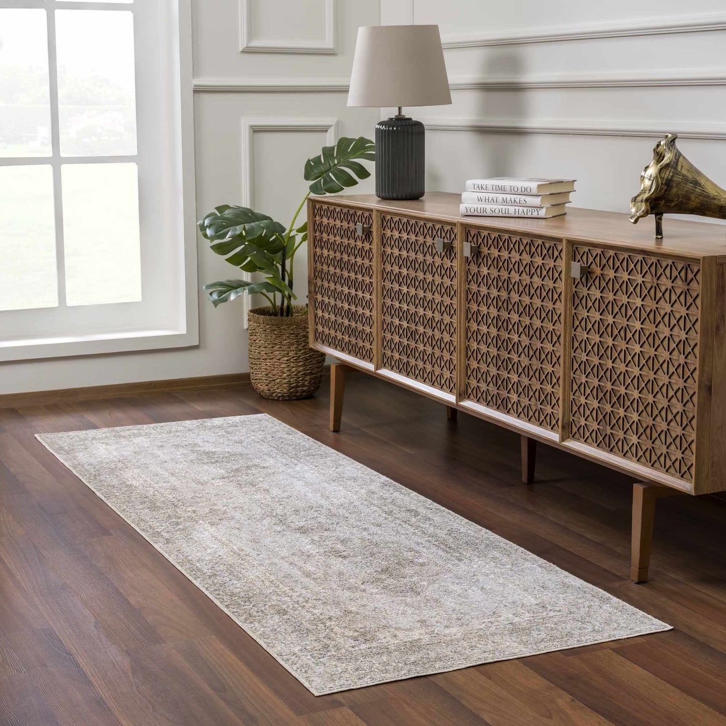 Gael Cream Washable Area Rug - Boutique Rugs