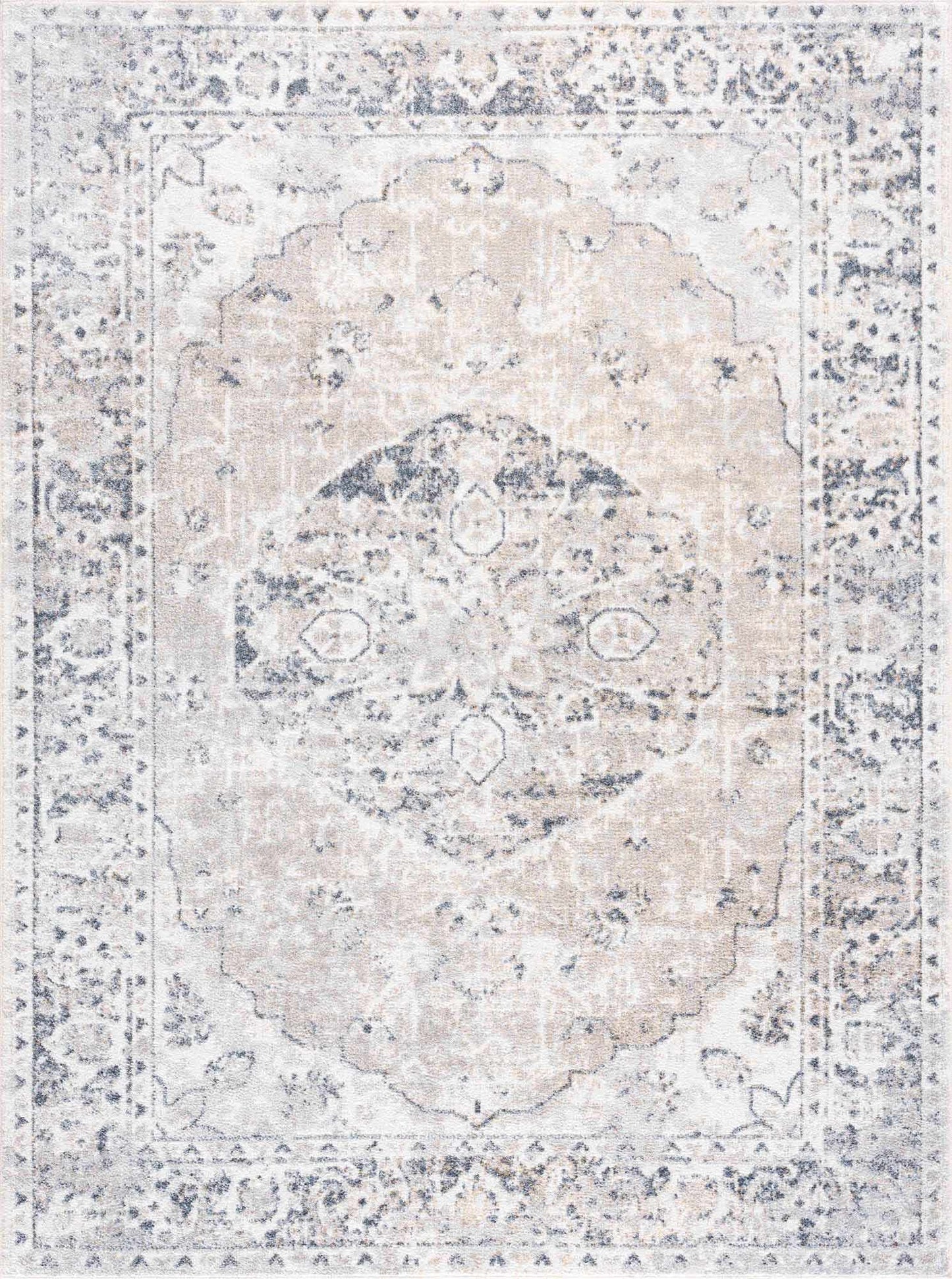 Rudo Cream Washable Area Rug - 5’3’’ x 7’ Rectangle - Boutique Rugs