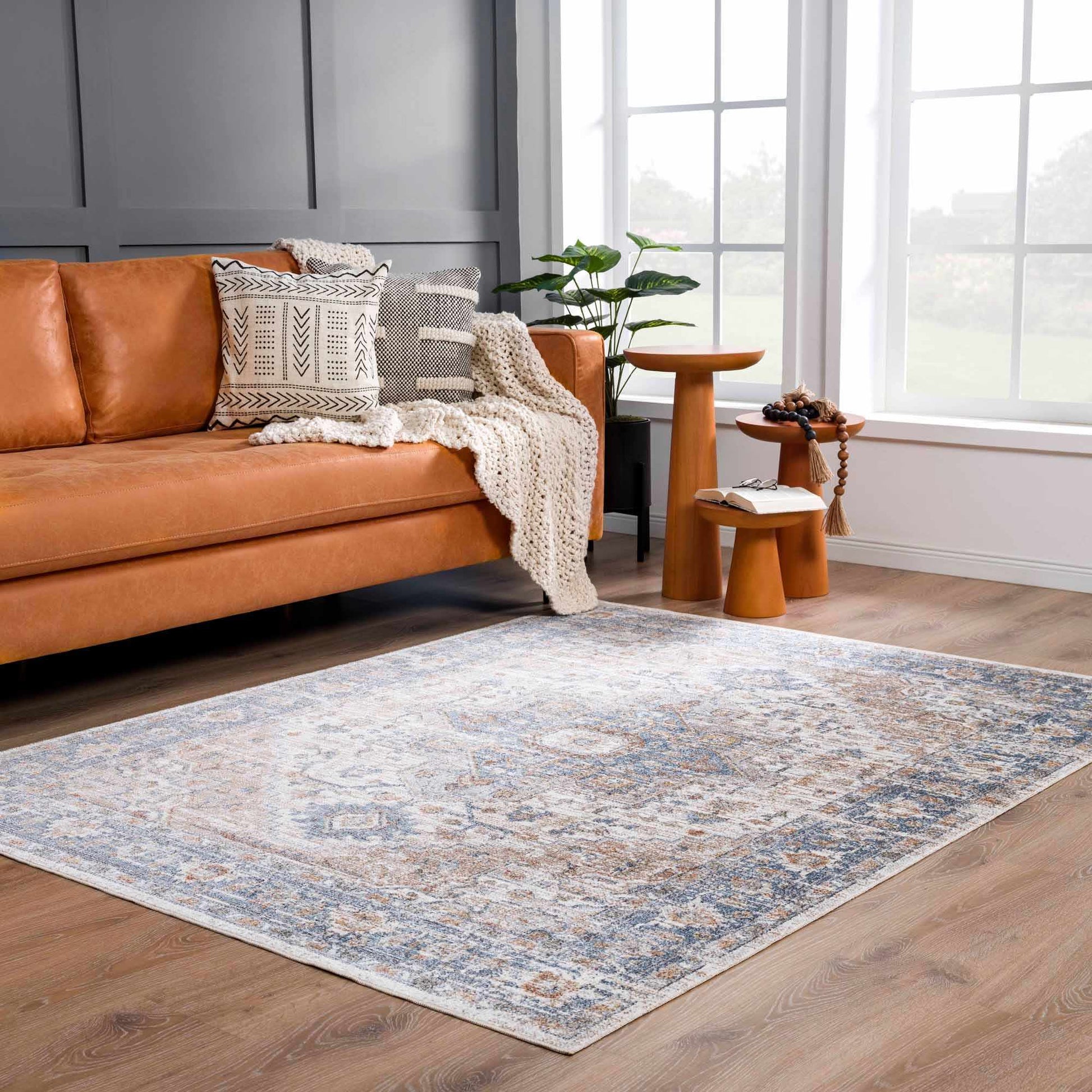 Ezri Cream Washable Area Rug - Boutique Rugs