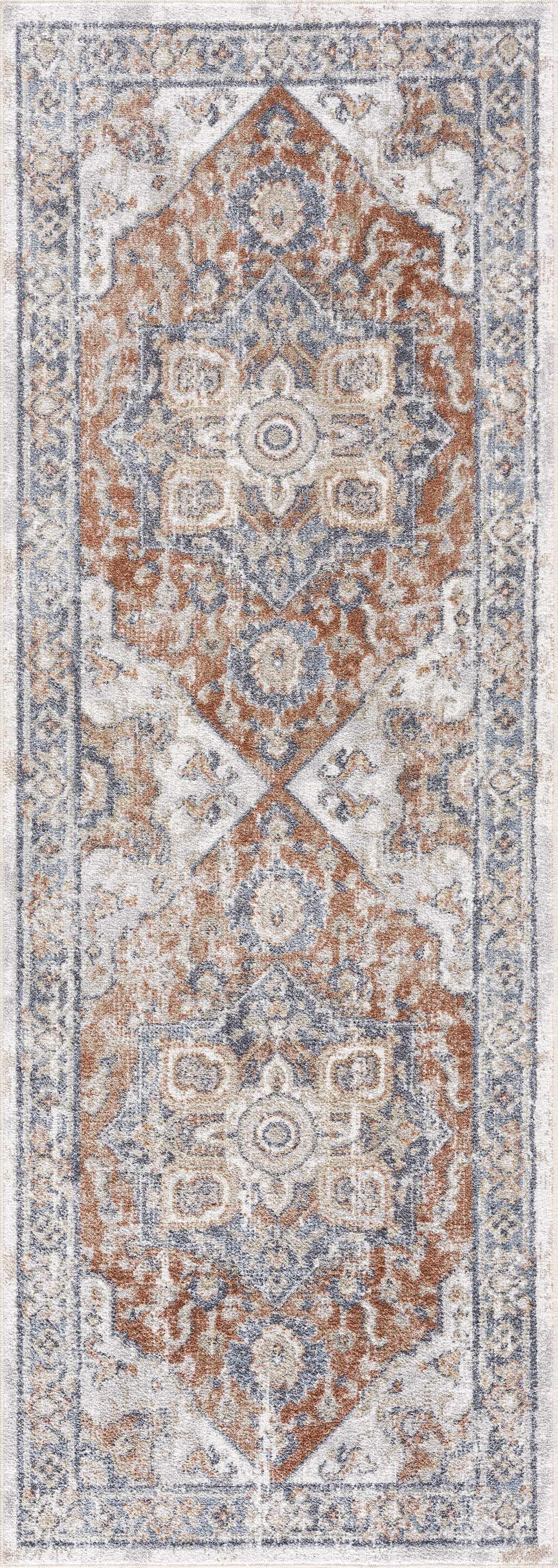 Erna Washable Distressed Rug - Limited Edition - 2’7’’ x 7’3’’ Runner - Boutique Rugs