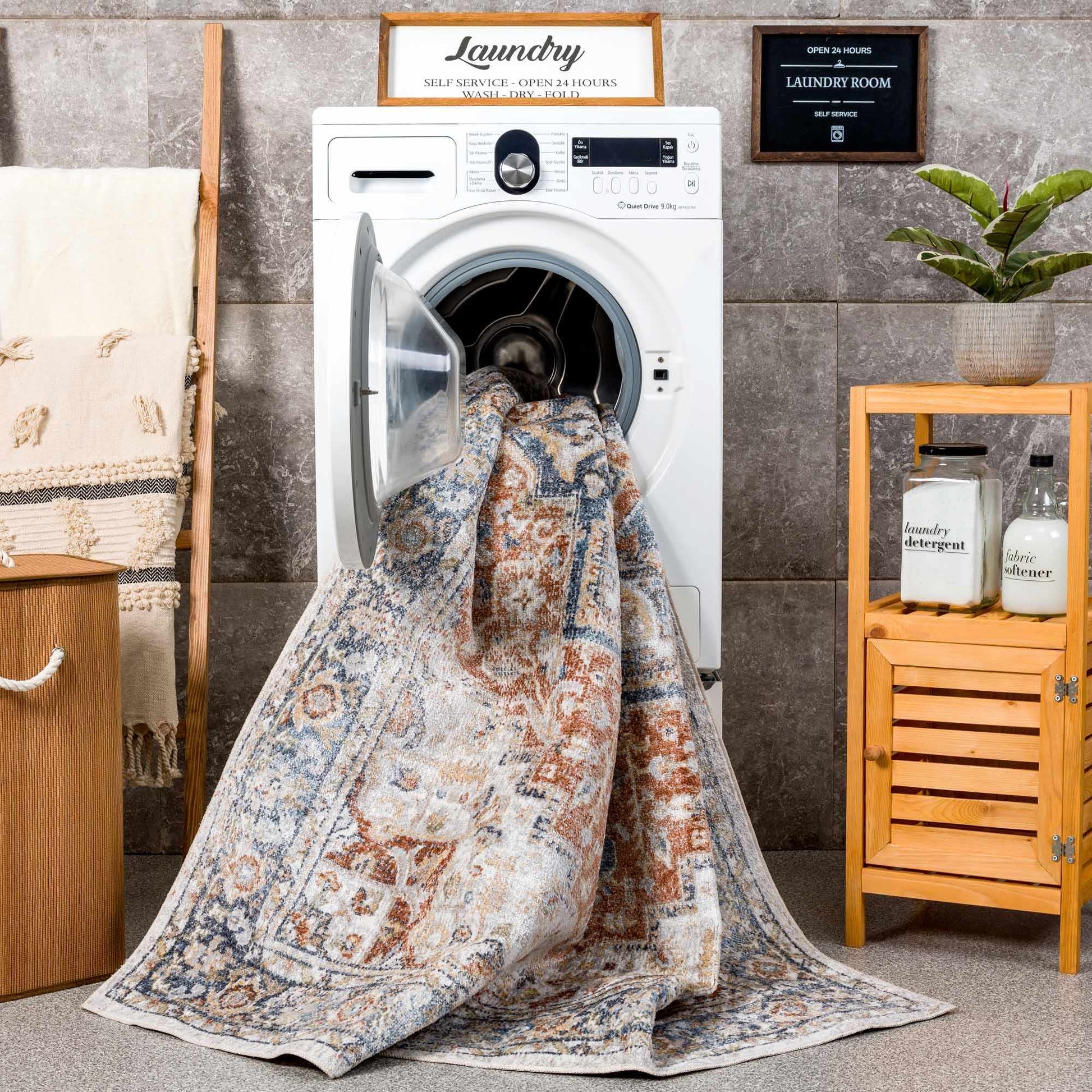 Neta Washable Area Rug - Boutique Rugs