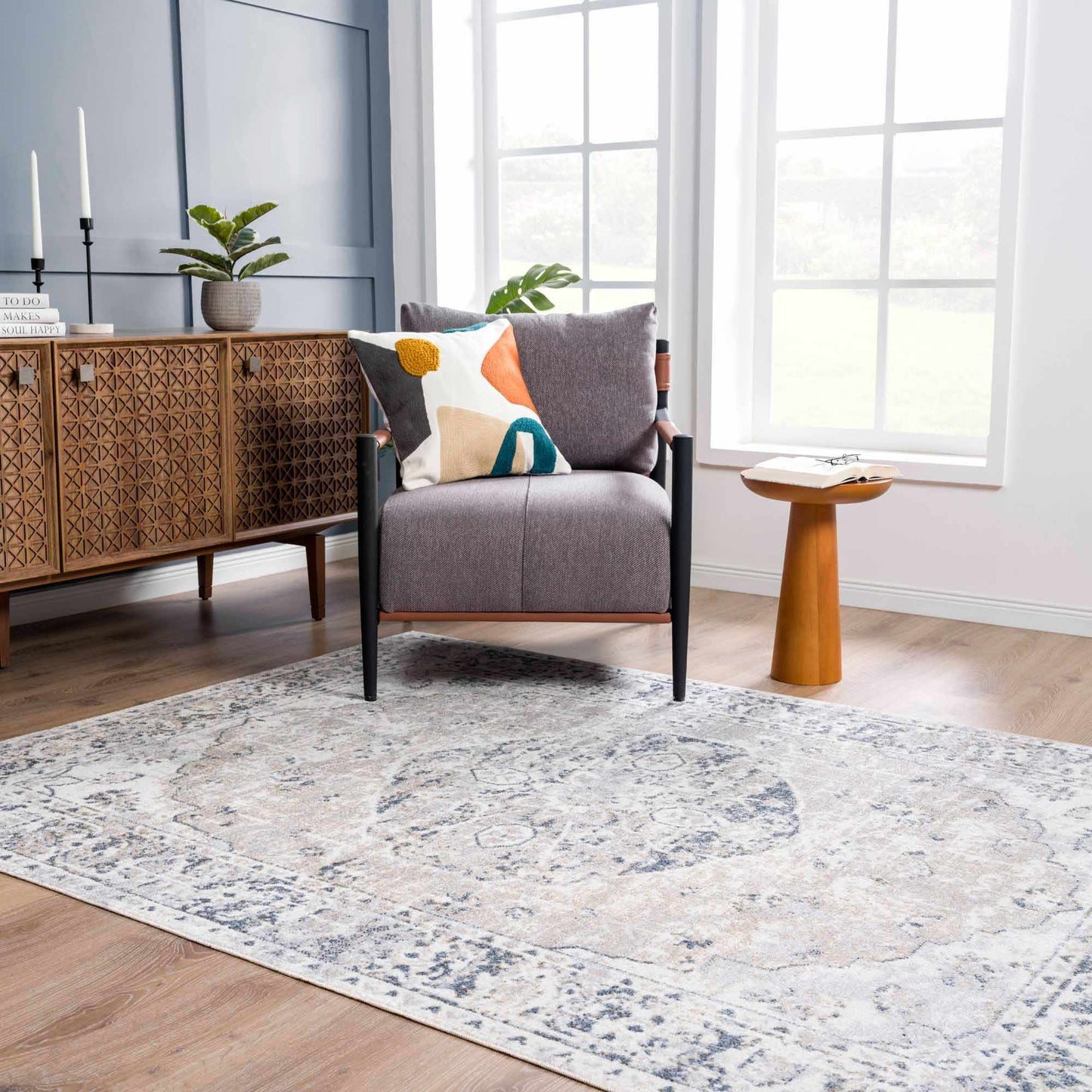 Rudo Cream Washable Area Rug - Boutique Rugs