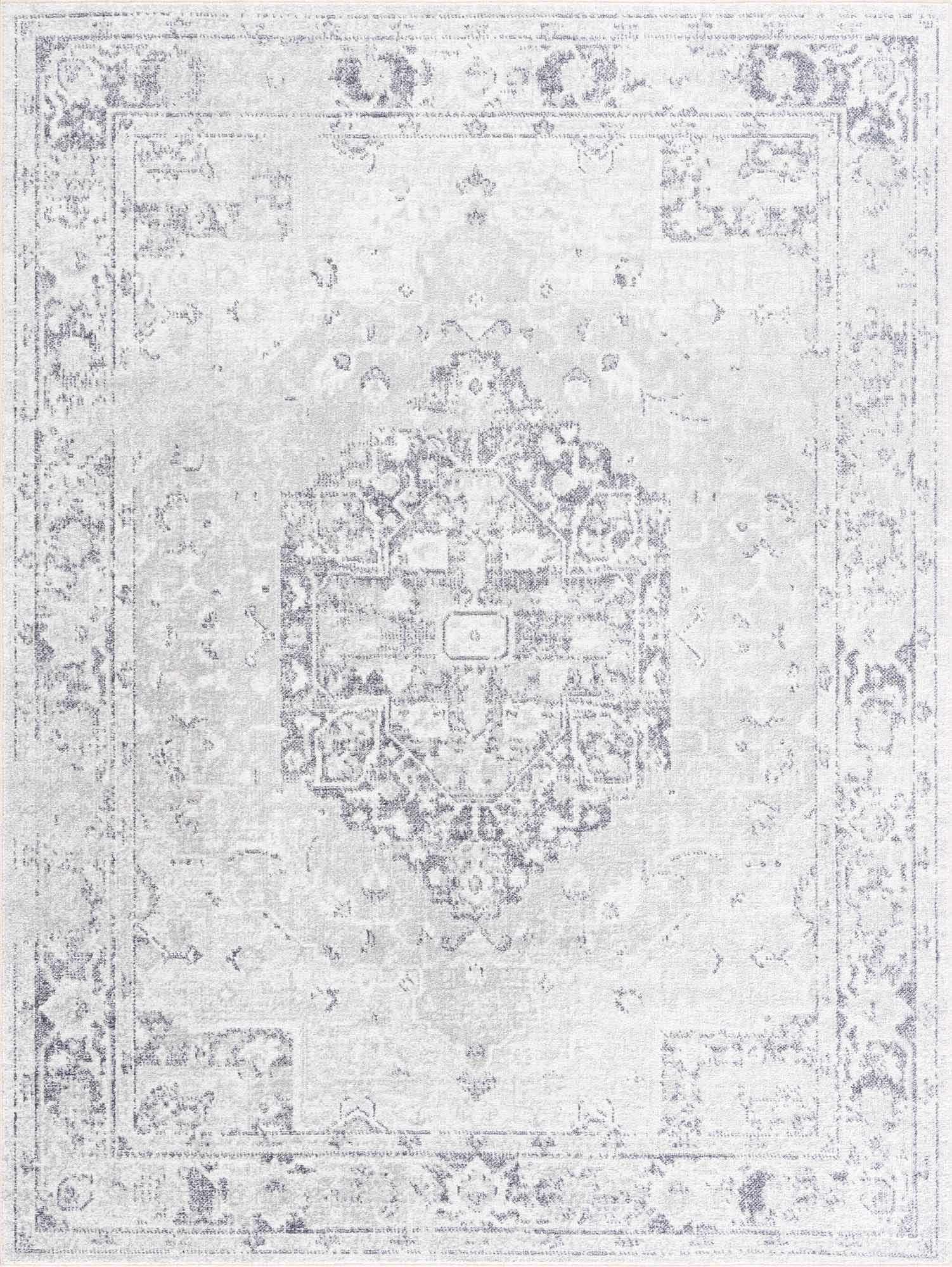 Akram Cream & Antrasit Washable Area Rug - Boutique Rugs