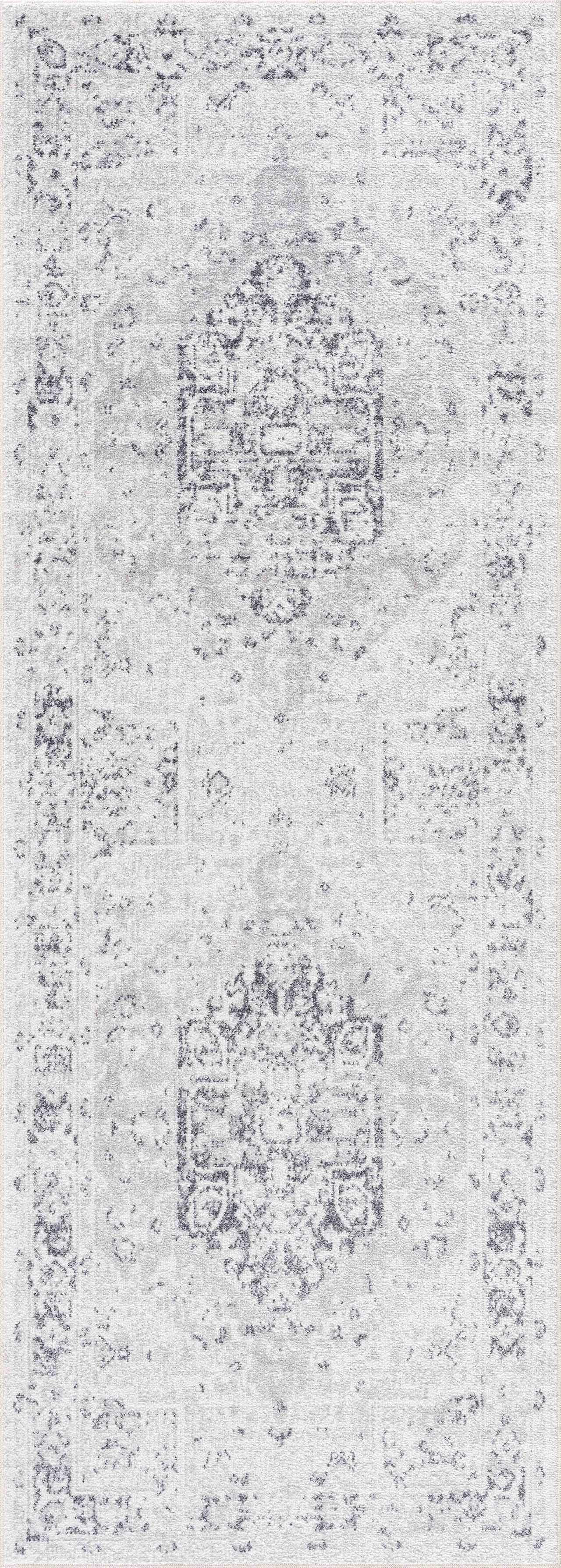 Akram Cream & Antrasit Washable Area Rug - Boutique Rugs