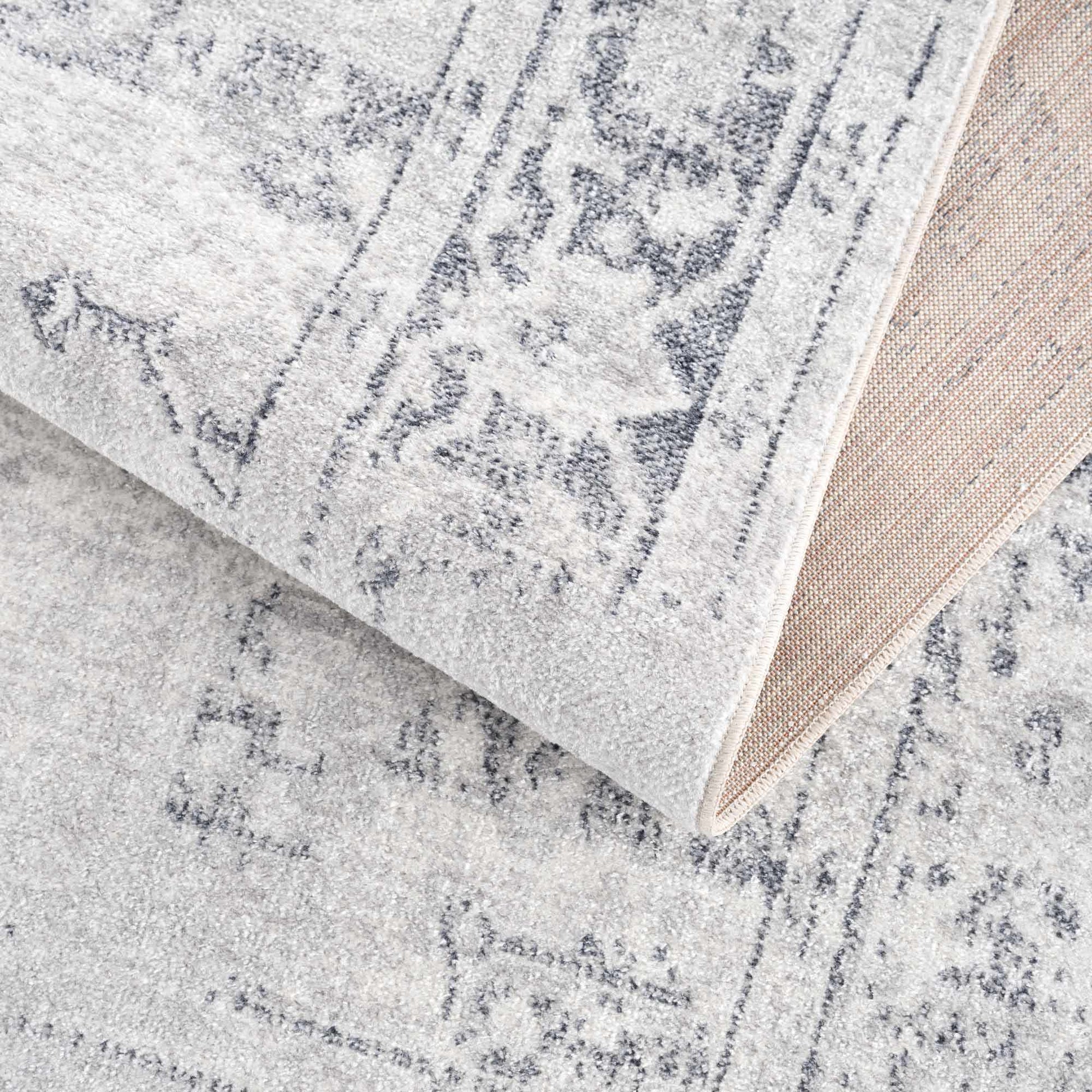 Akram Cream & Antrasit Washable Area Rug - Boutique Rugs