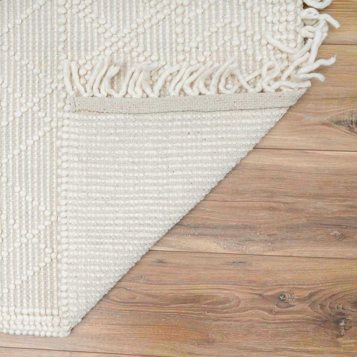 Tapis en laine à treillis beige Ramsbury