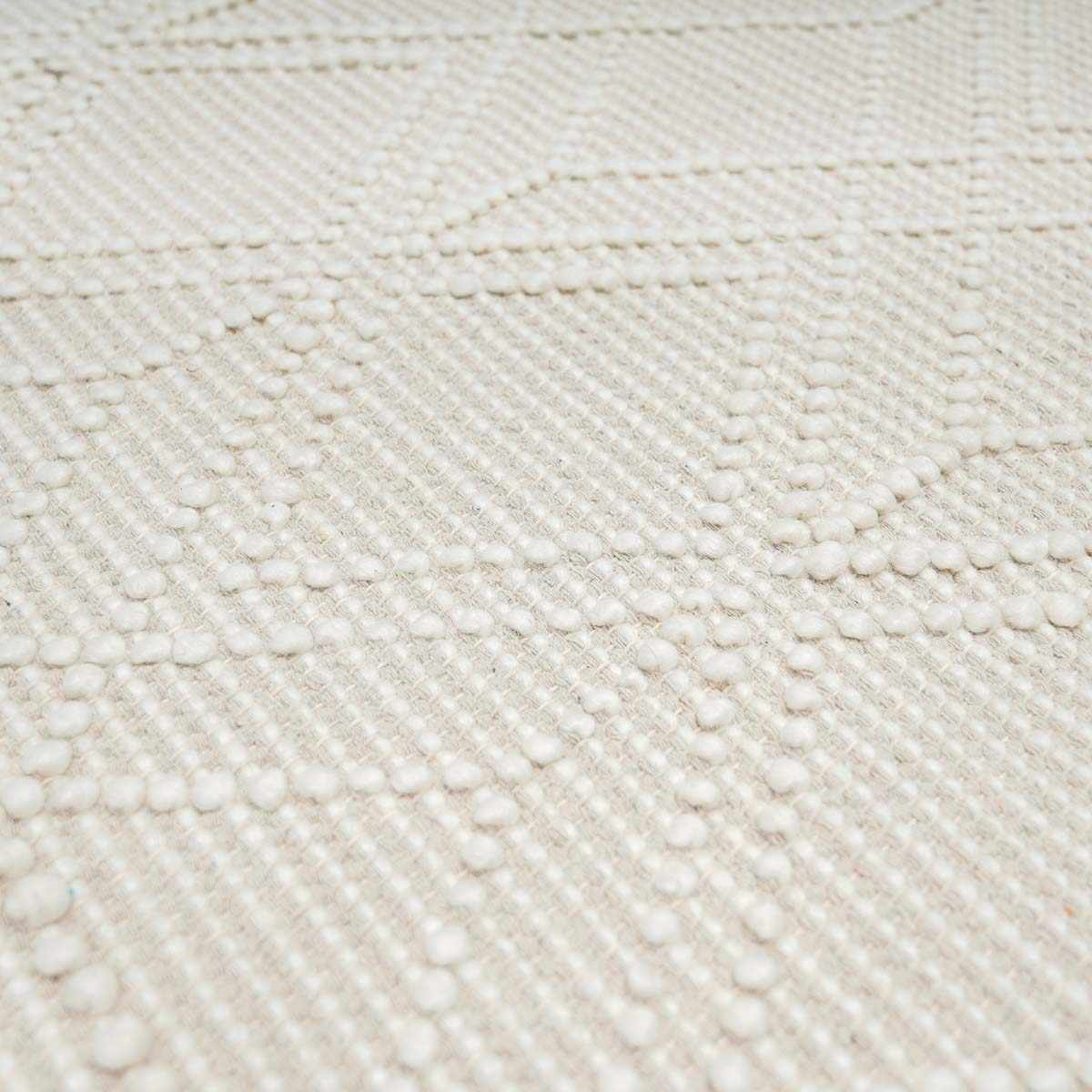 Ramsbury Beige Trellis Wool Rug - 2’3’’ x 3’9’’ Rectangle - Boutique Rugs