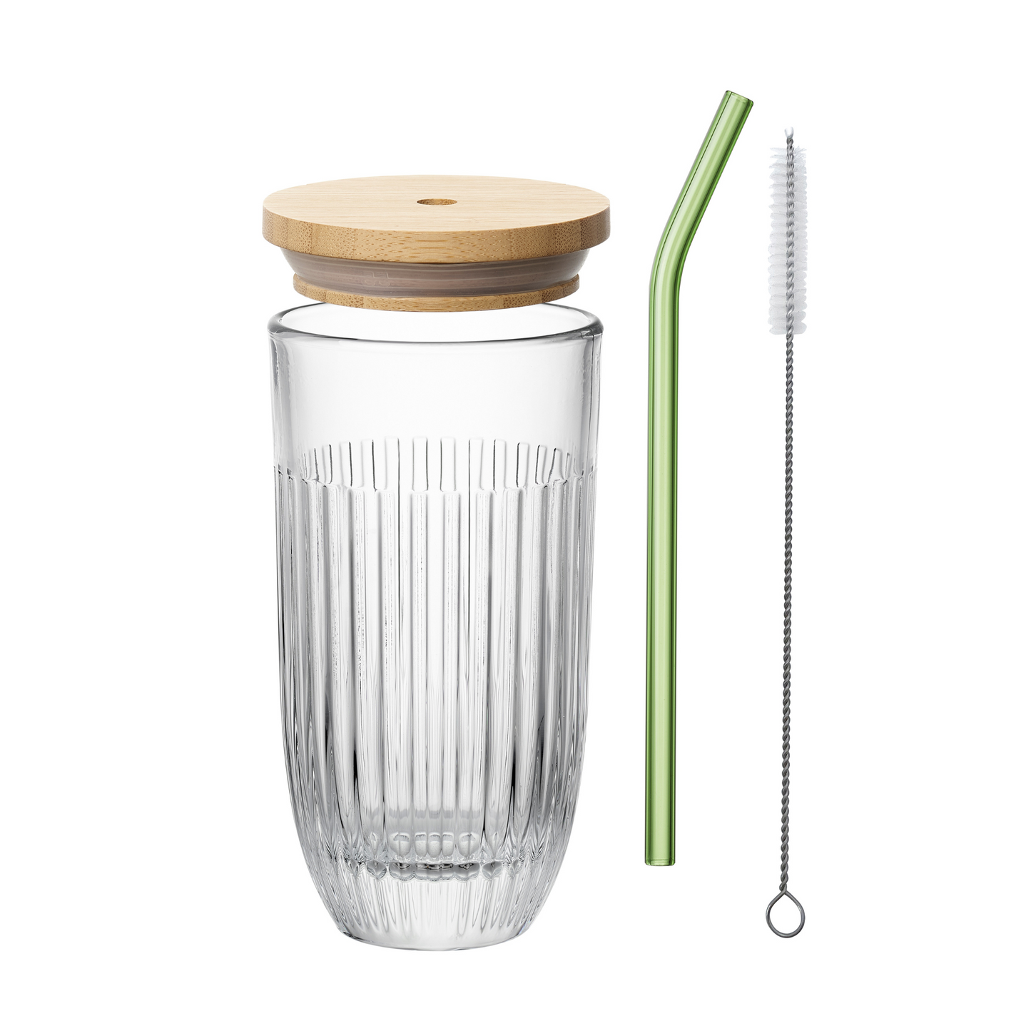 Ouessant Smoothie Glass with Bamboo Lid and Straw - La Rochere NA