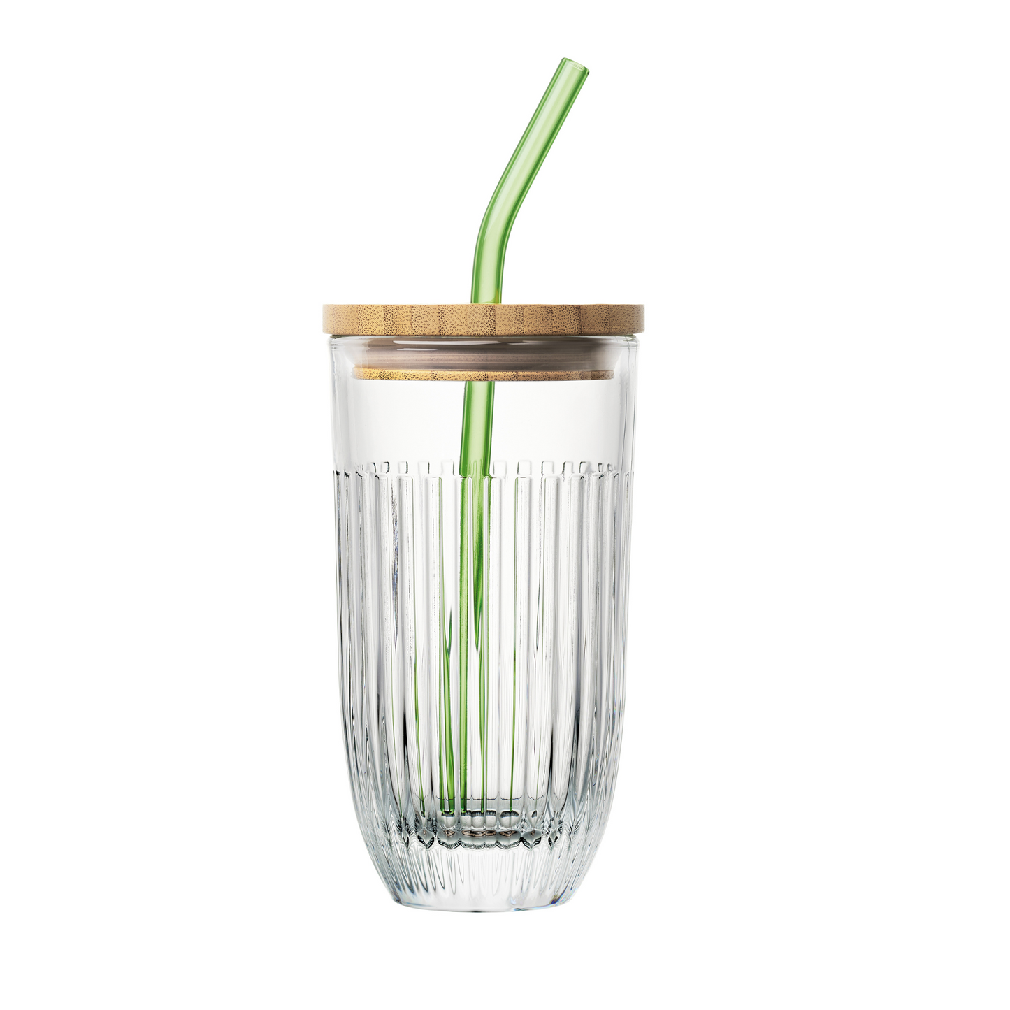 Ouessant Smoothie Glass with Bamboo Lid and Straw - La Rochere NA