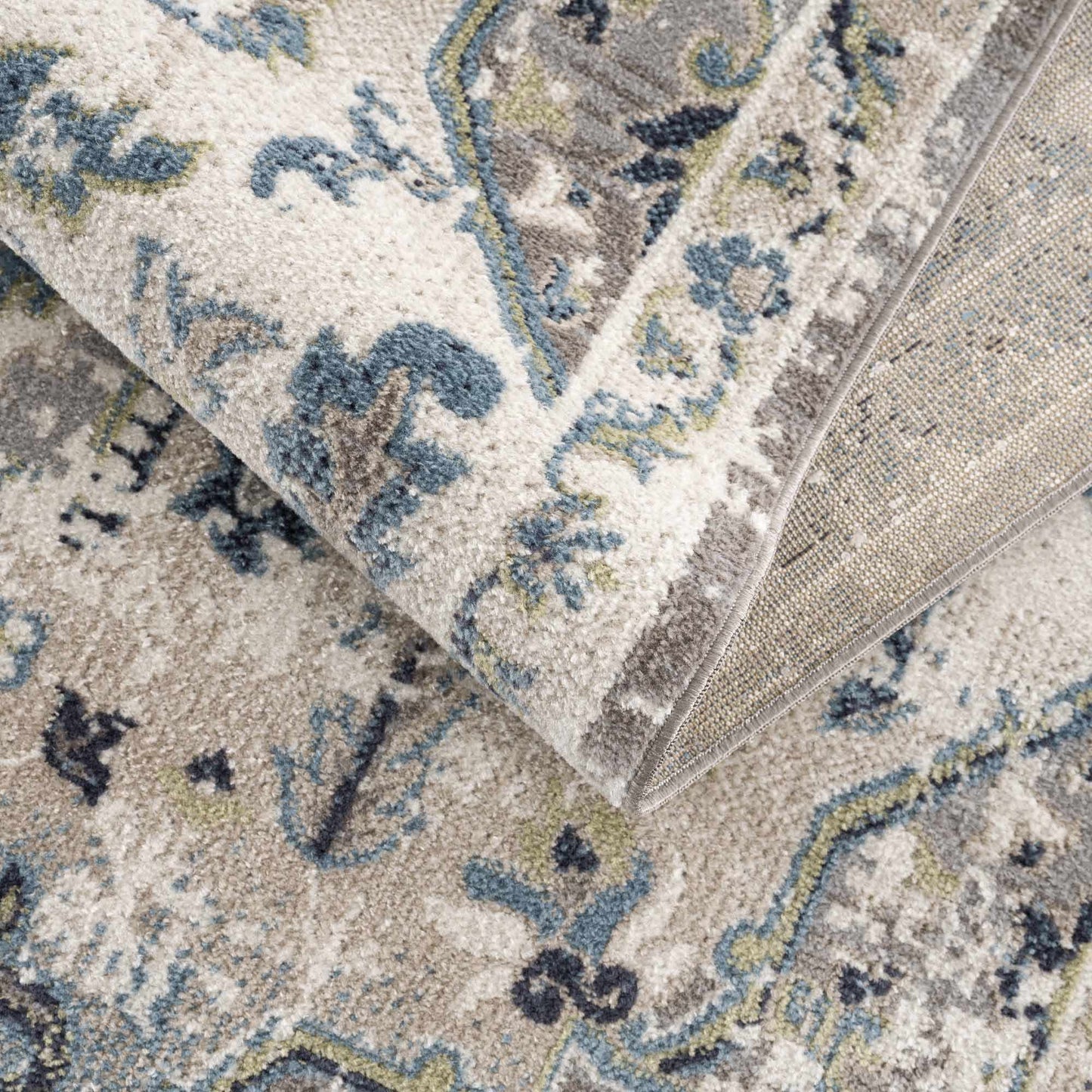 Cabacungan Gray & Blue Washable Area Rug - Boutique Rugs