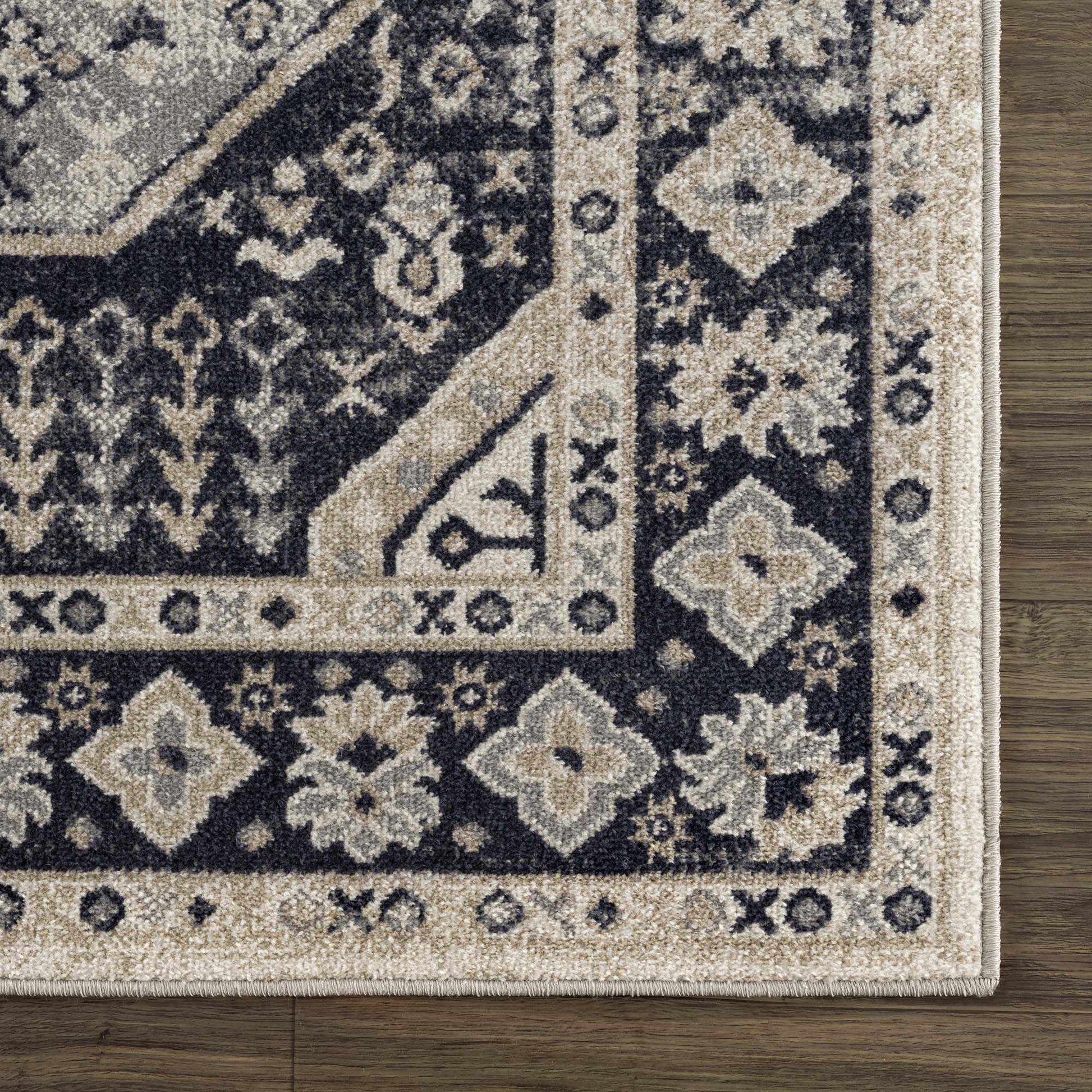 Cabacungan Cream & Gray Washable Area Rug - Boutique Rugs