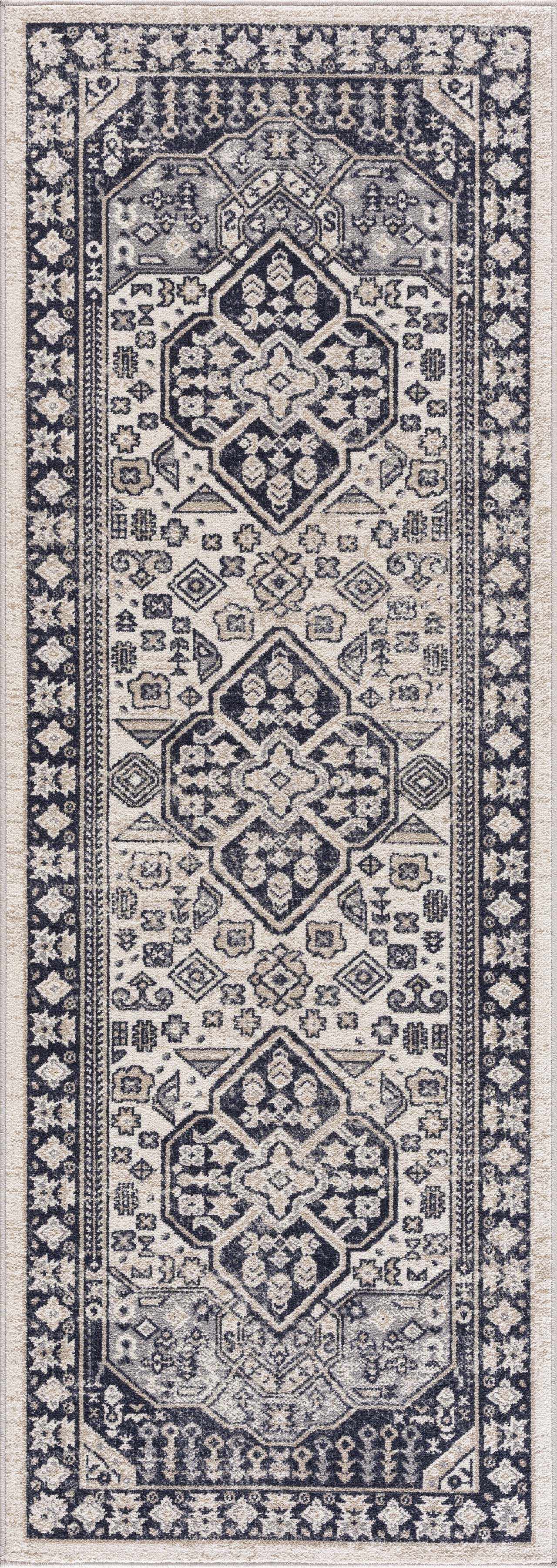 Cabacungan Cream & Gray Washable Area Rug - Boutique Rugs