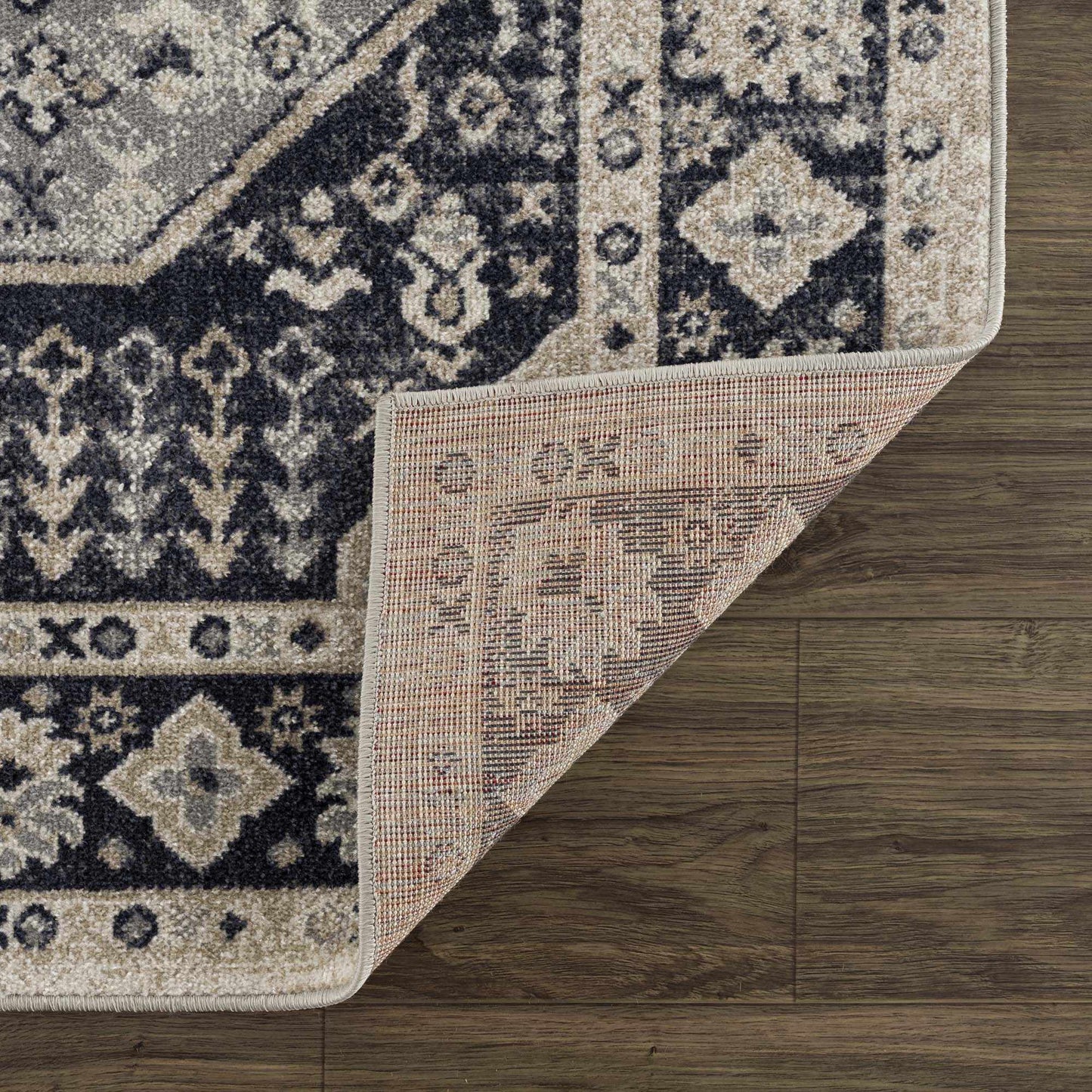 Cabacungan Cream & Gray Washable Area Rug - Boutique Rugs