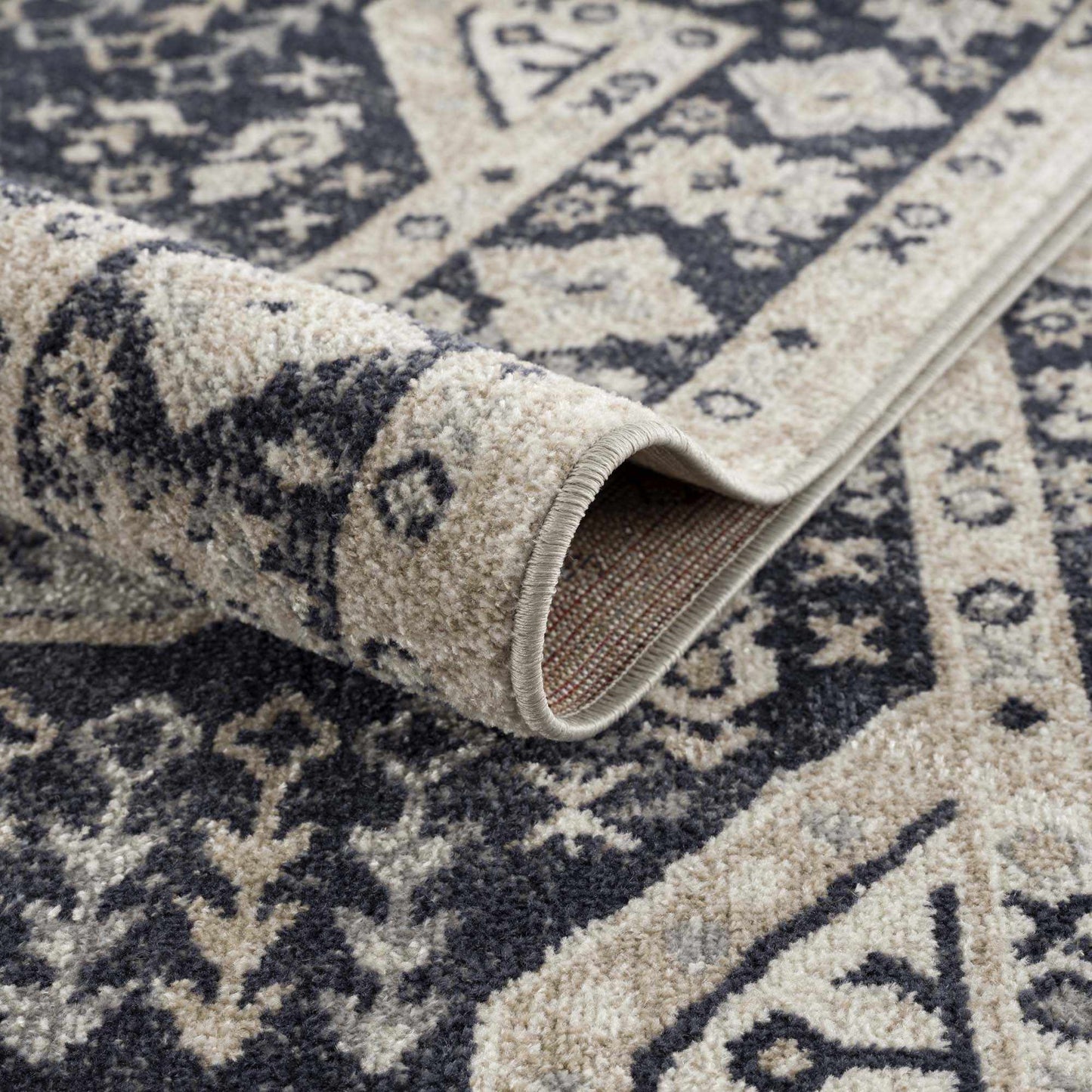 Cabacungan Cream & Gray Washable Area Rug - Boutique Rugs