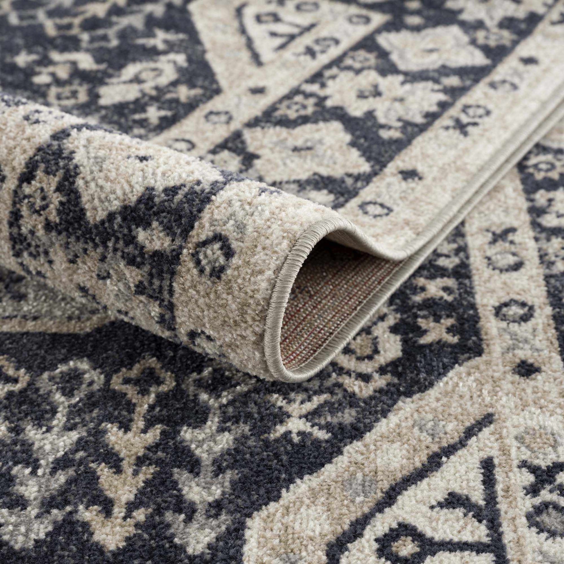 Cabacungan Cream & Gray Washable Area Rug - Boutique Rugs