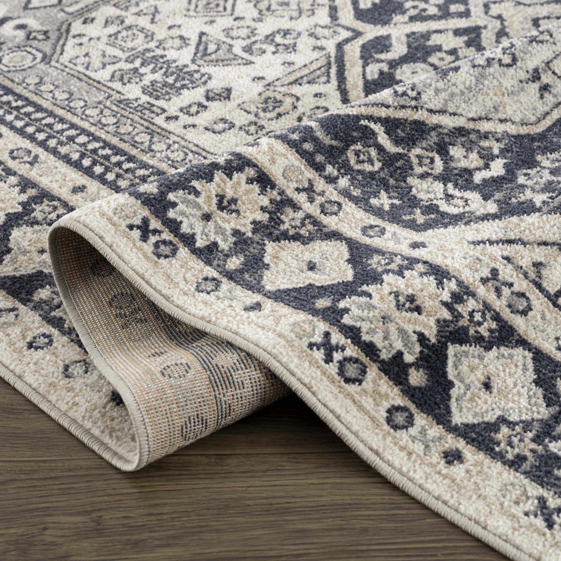 Cabacungan Cream & Gray Washable Area Rug - Boutique Rugs