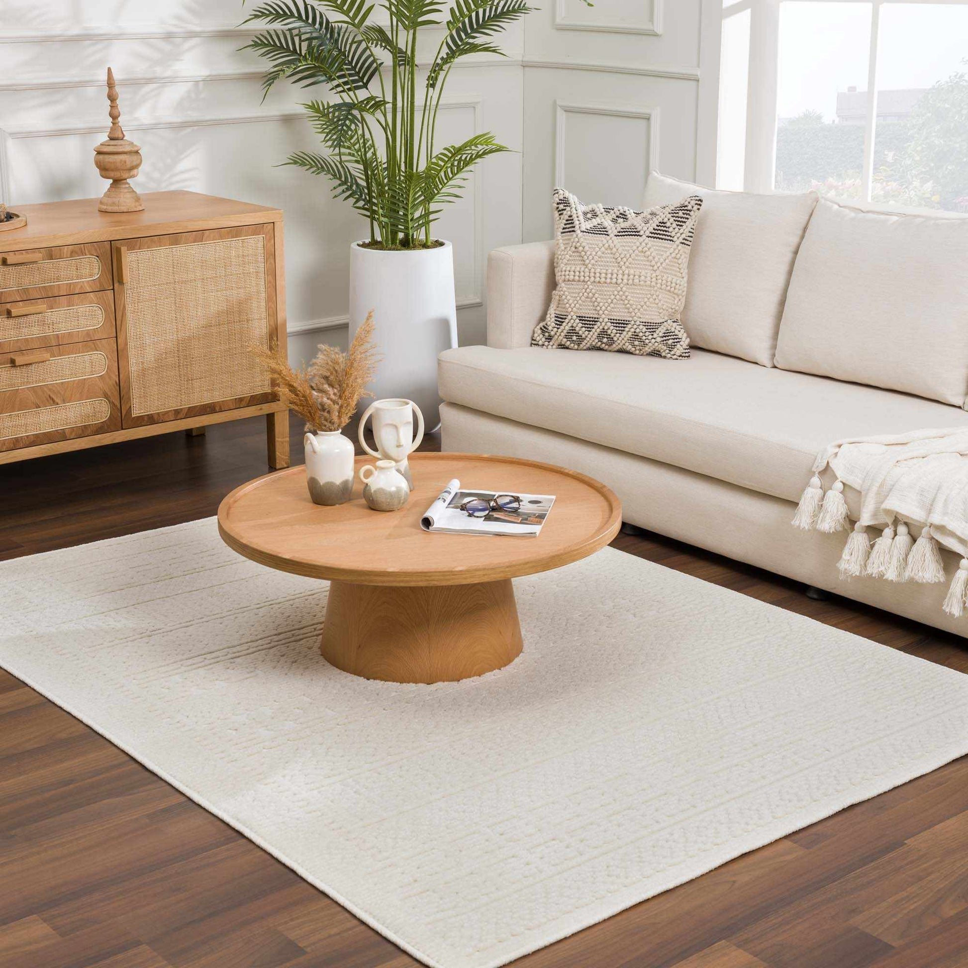Bahar Cream Washable Area Rug - Boutique Rugs