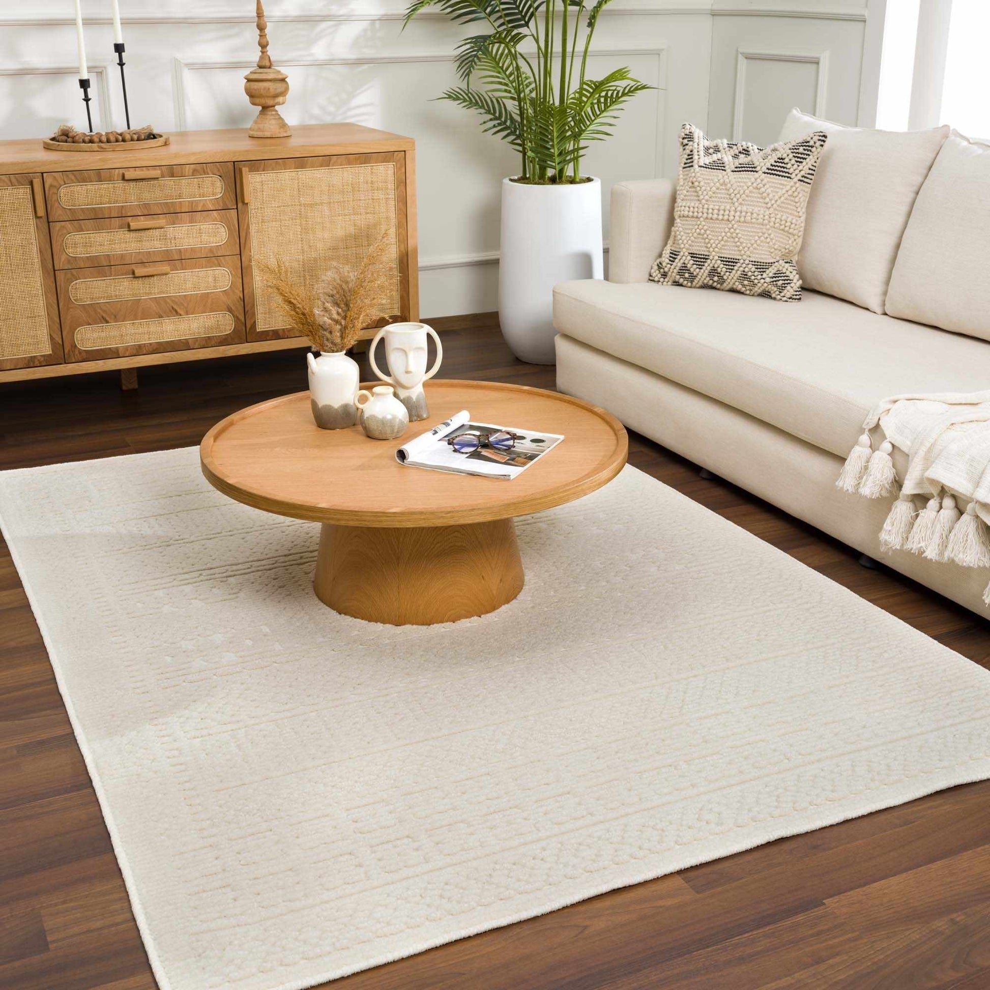 Bahar Cream Washable Area Rug - Boutique Rugs